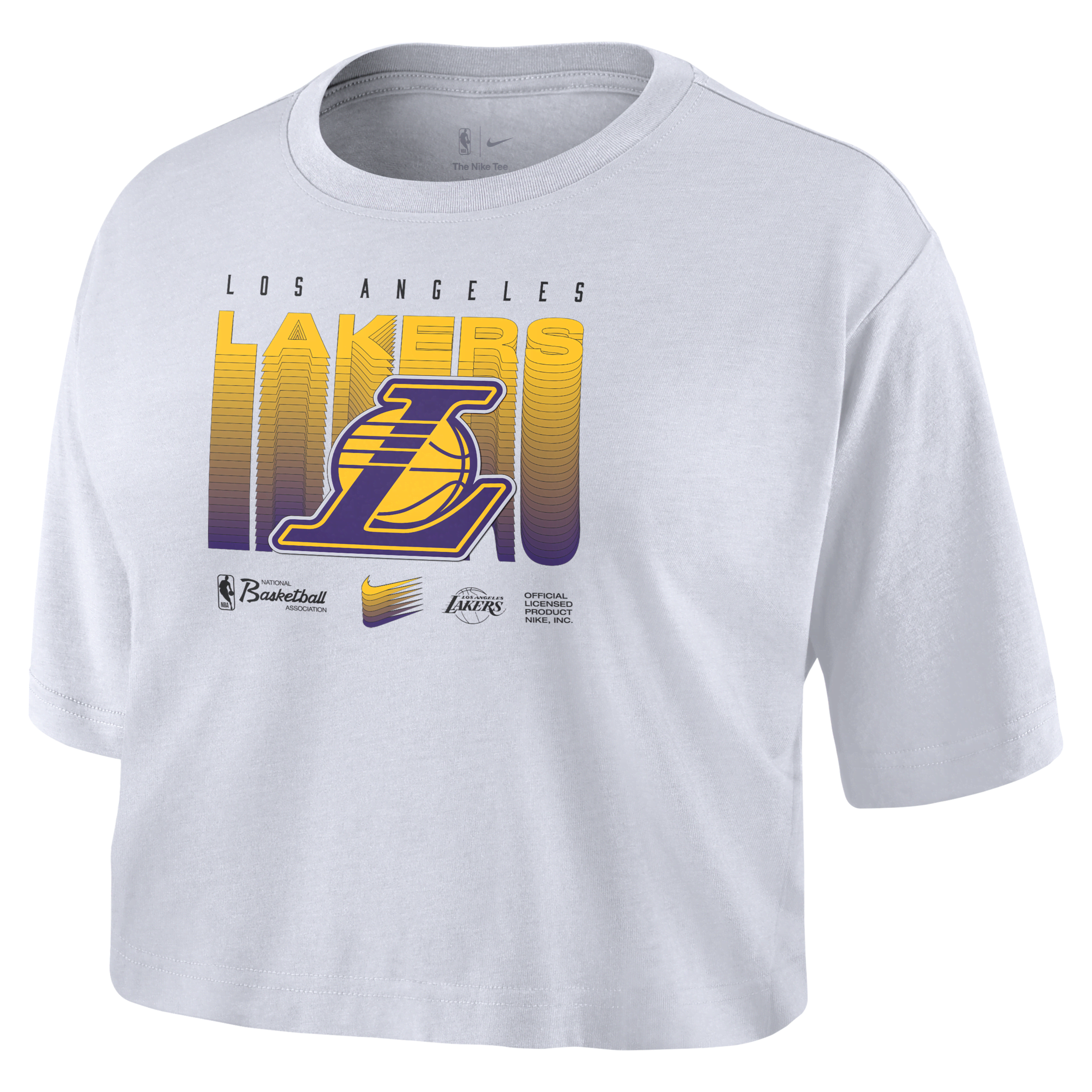 Nike Los Angeles Lakers Courtside  Women's Nba Cropped T-shirt In White