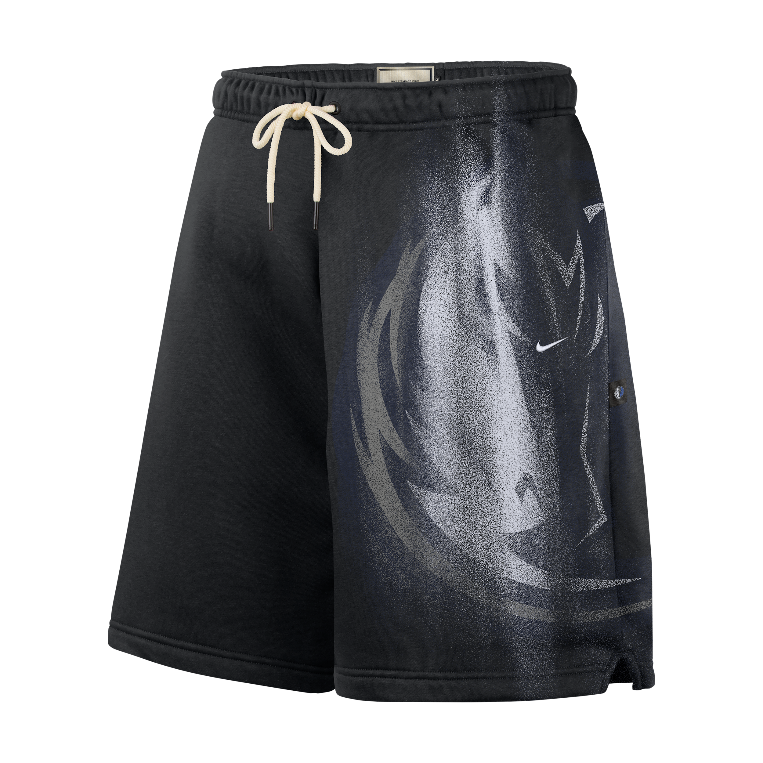 Nike Men's Dallas Mavericks Standard Issue Fleece Basketball Shorts in Black | IQ1472-010