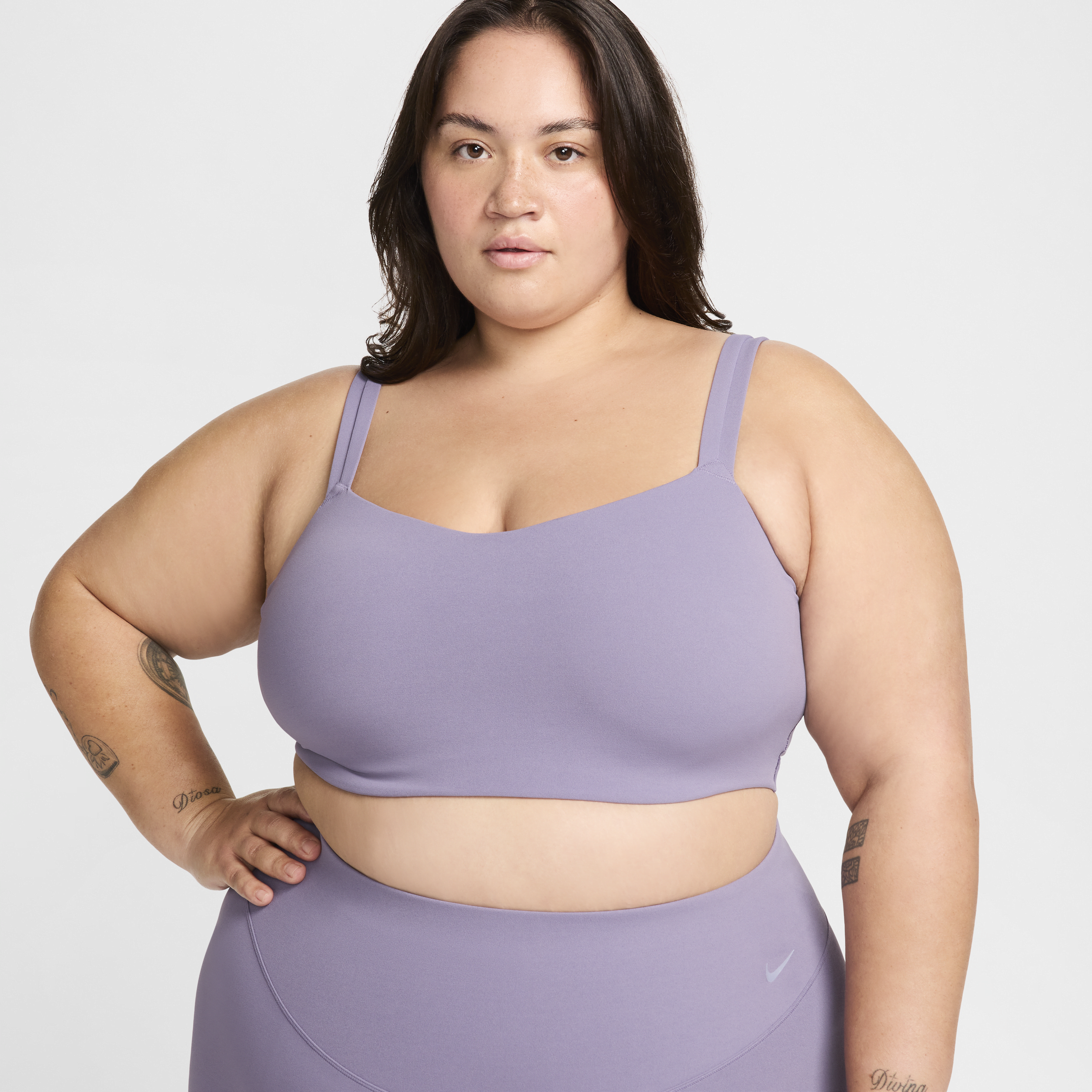 Shop Nike Women's Zenvy Strappy Light-support Padded Sports Bra (plus Size) In Purple