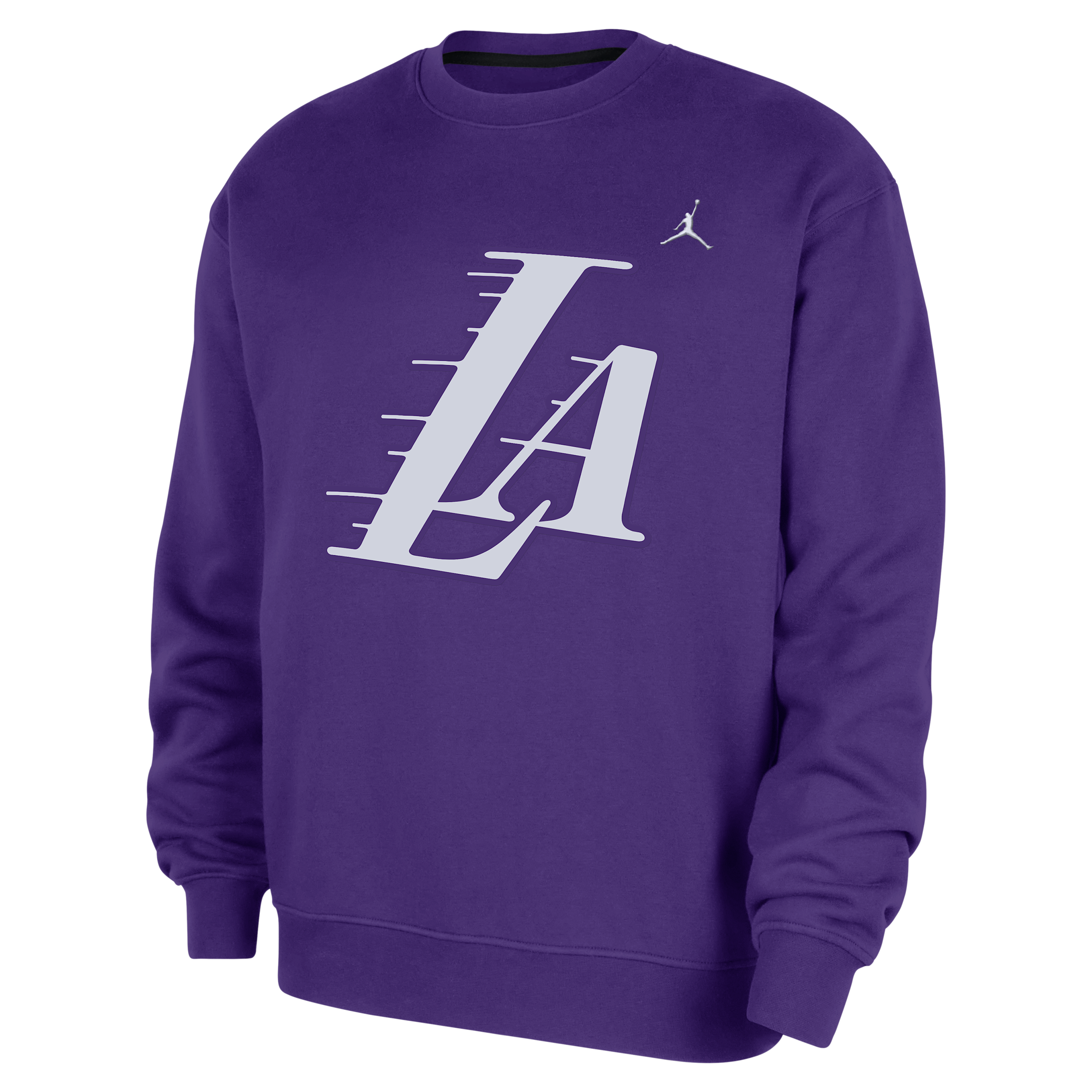 Men's Los Angeles Lakers Statement Essentials Jordan NBA Fleece Crew-Neck Sweatshirt in Purple | HM7588-504