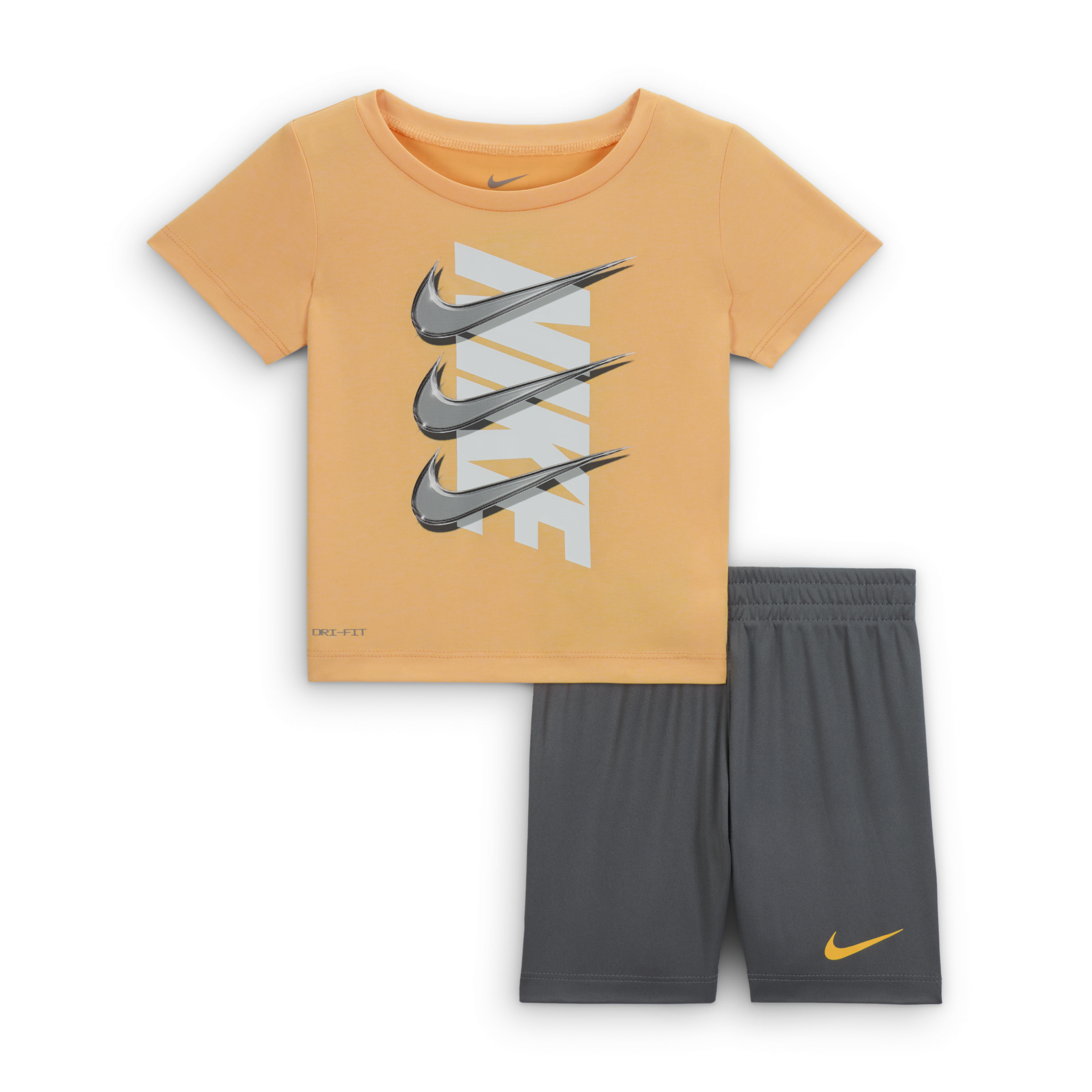 Shop Nike Dri-fit Dropset Baby (12-24m) Shorts Set In Grey