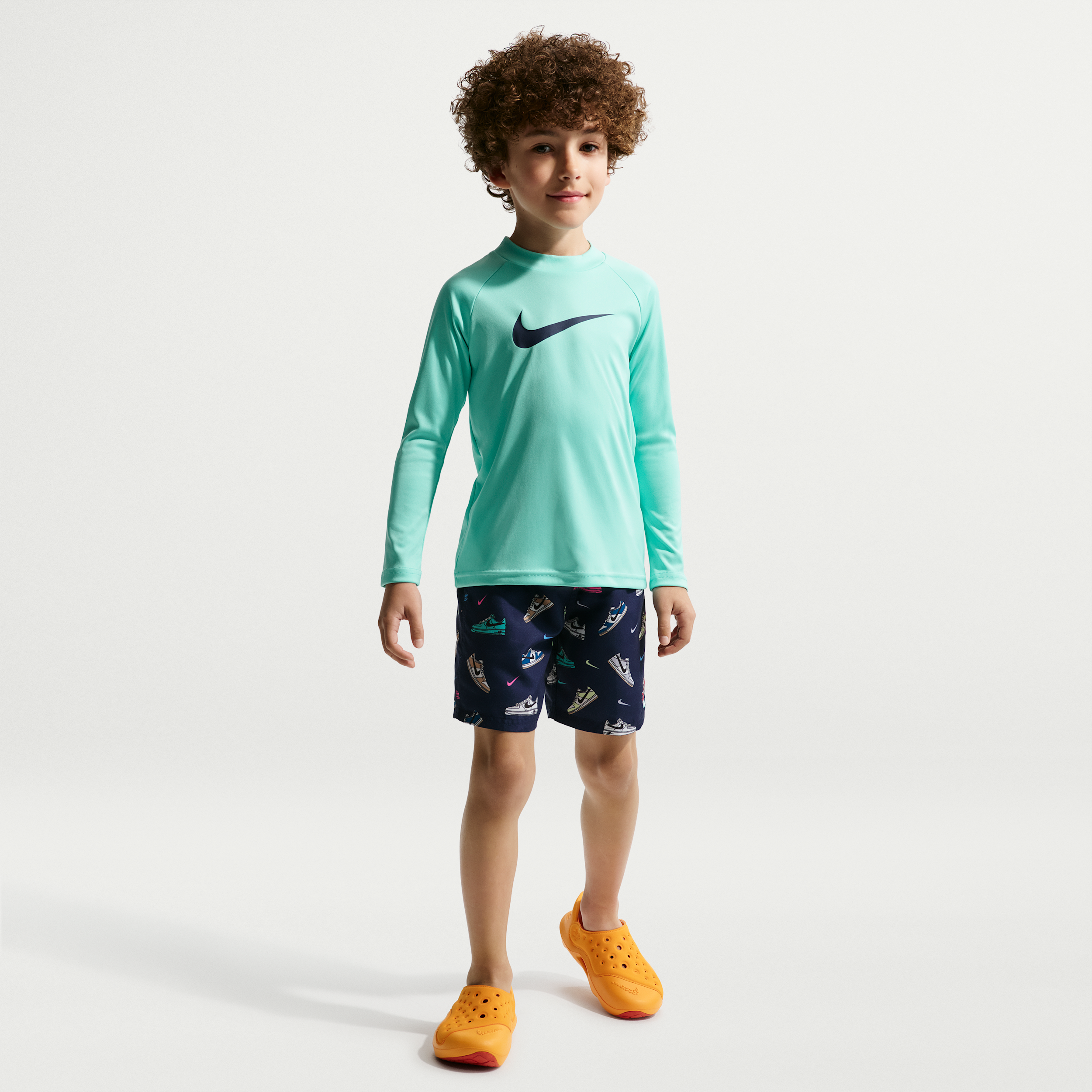 Nike Swim Little Kids' (Boys') Long Sleeve Top & Short Set in Blue | NESSG872-440