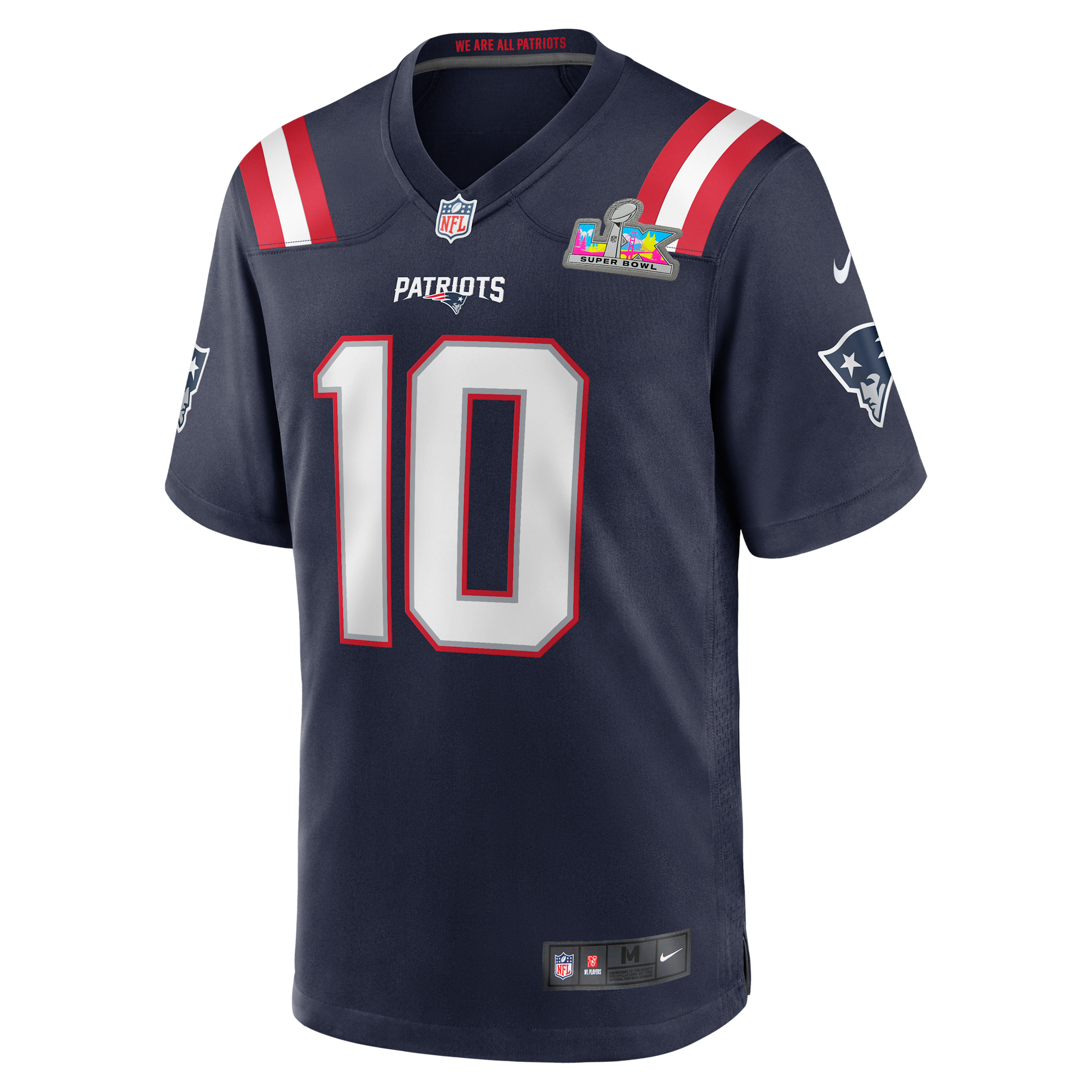 Drake Maye New England Patriots Super Bowl LX Nike Men's NFL Game Jersey in Blue | 67NMNPGHF8K-HQF