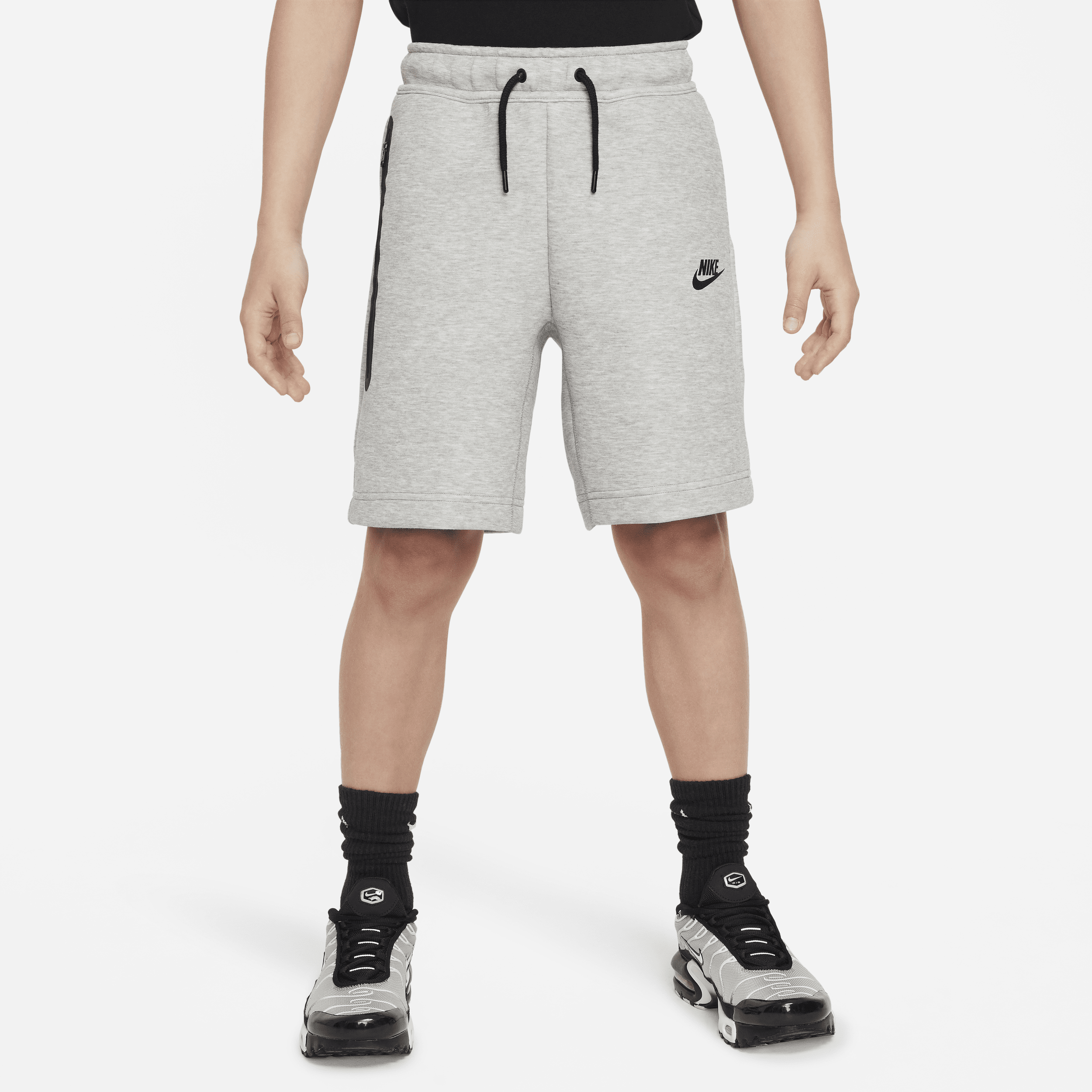 Shop Nike Tech Fleece Big Kids' (boys') Shorts In Grey