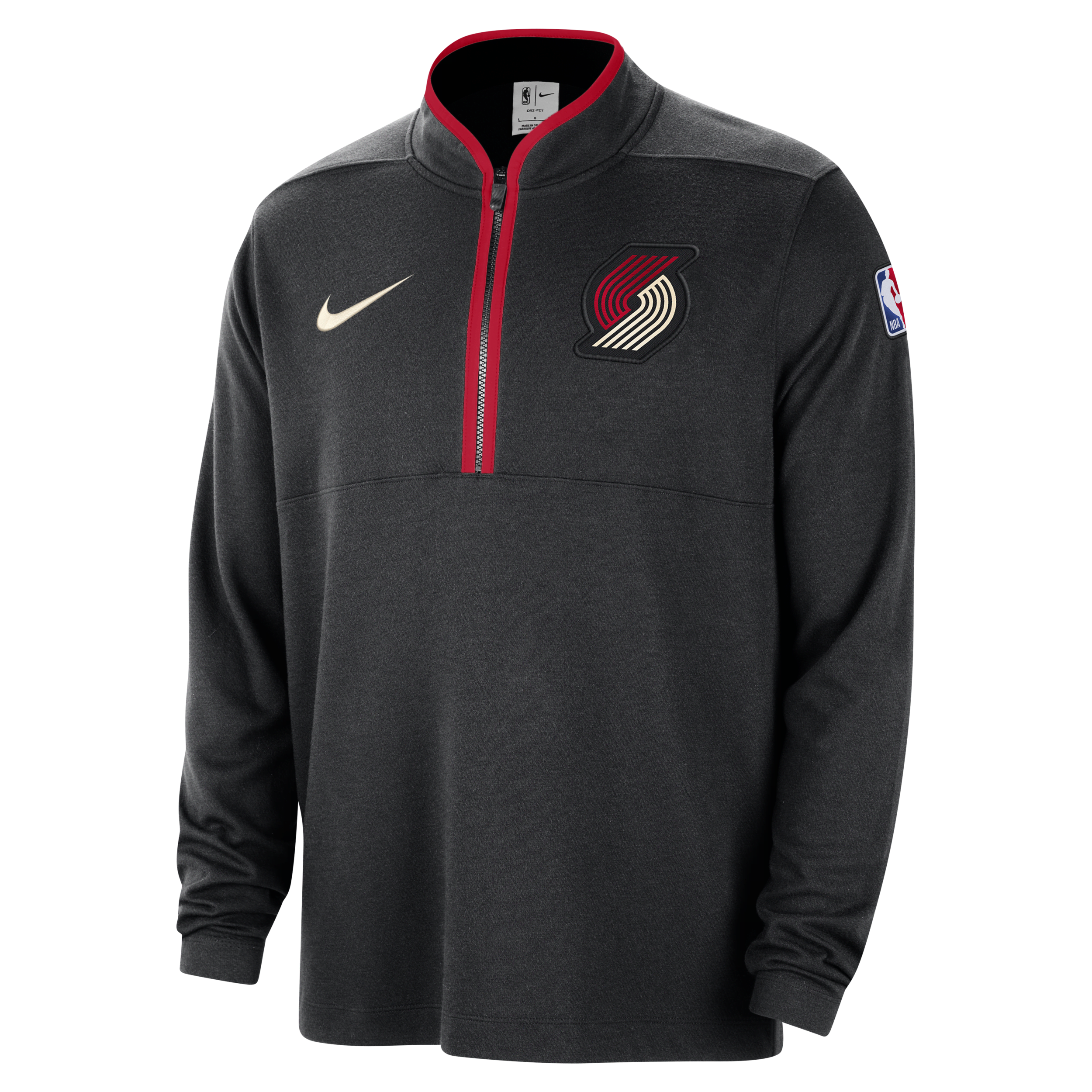 Shop Nike Portland Trail Blazers 2023/24 City Edition  Men's Dri-fit Nba 1/2-zip Long-sleeve Top In Black