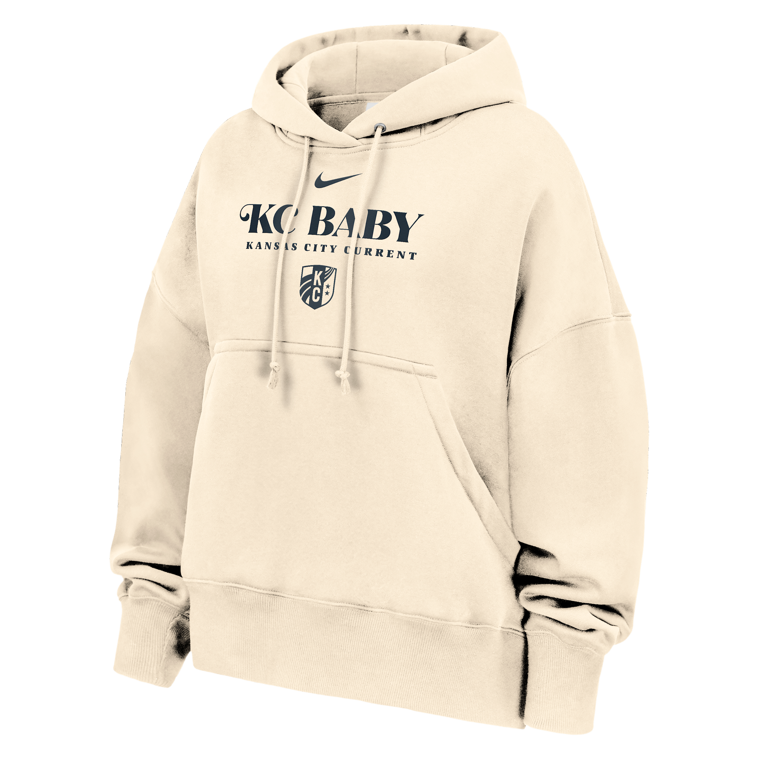 Kansas City Current Phoenix Fleece Nike Women's Oversized Hoodie in White | W31855KCSL26-NAT
