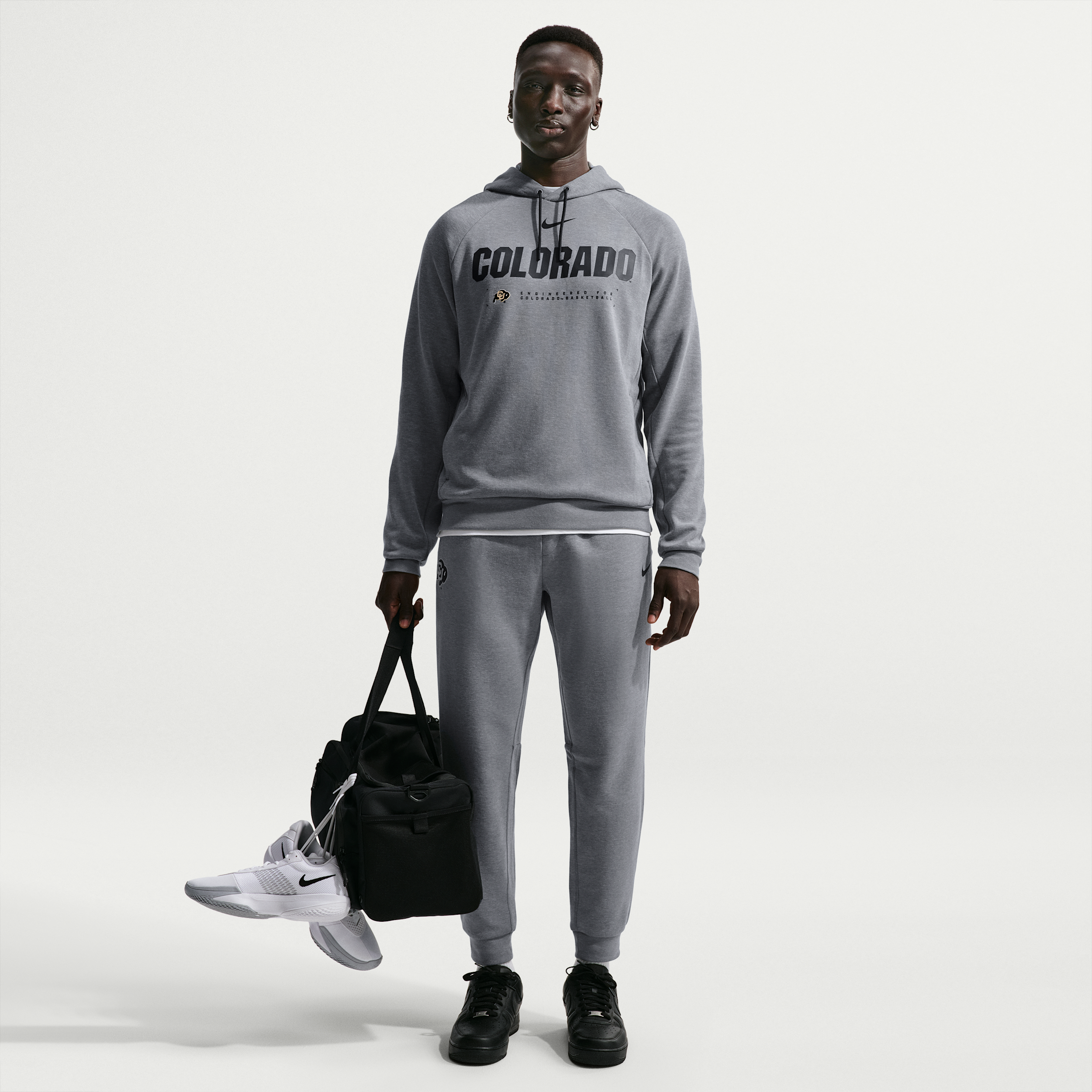 Colorado Buffaloes Nike Men's NCAA Basketball Fleece Pants in Grey | IM2585-063
