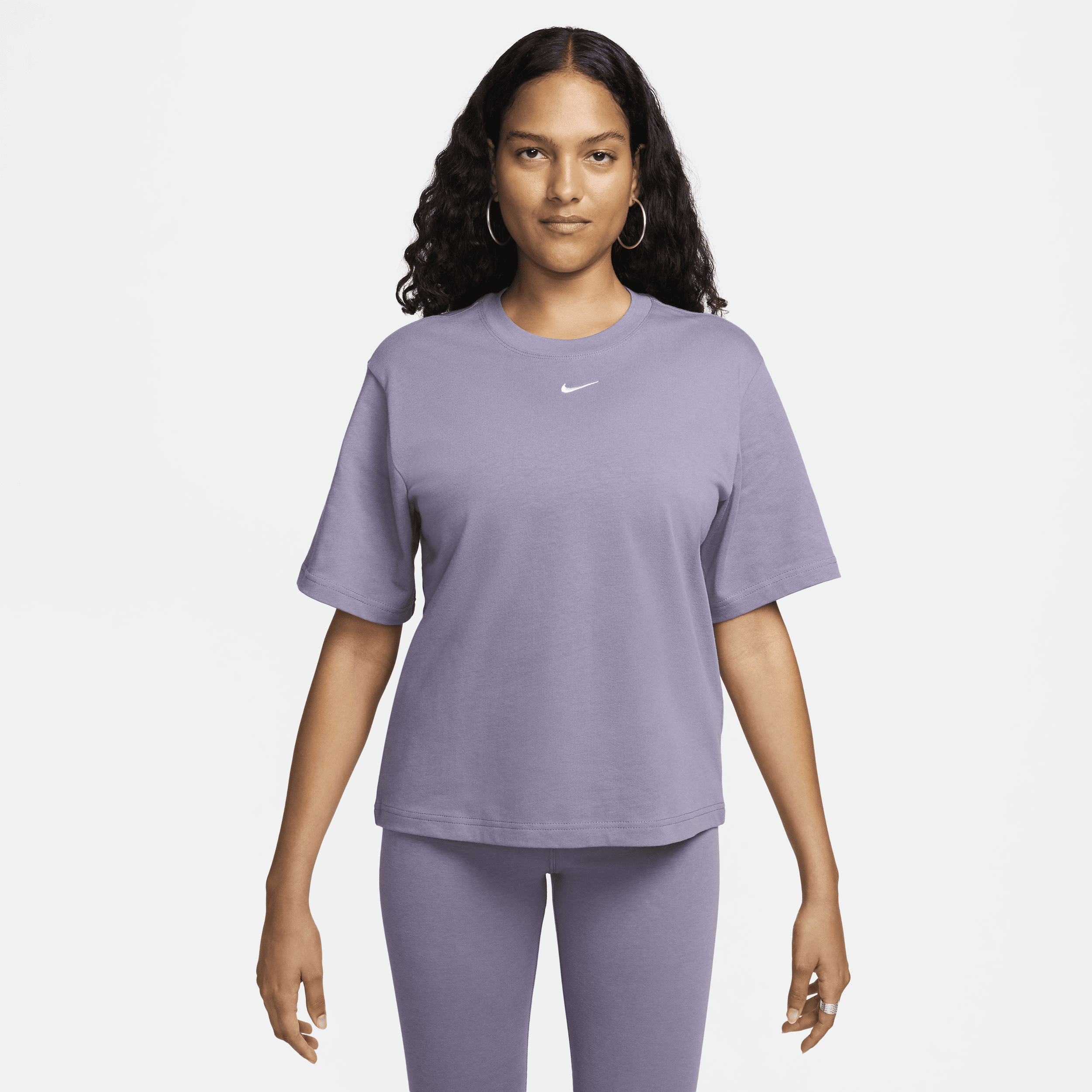 Shop Nike Women's  Sportswear Essential Boxy T-shirt In Purple