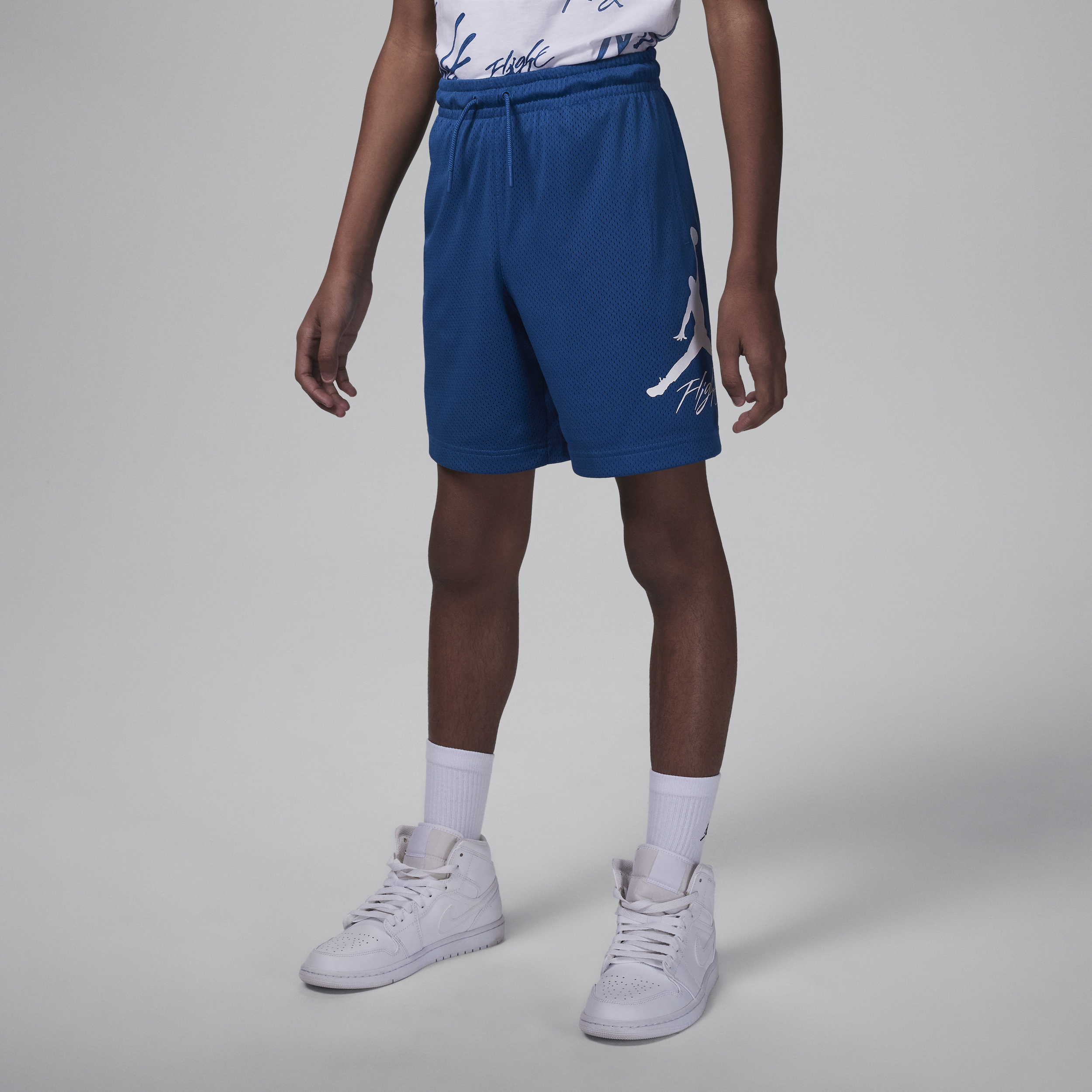 Jordan Mj Essentials Big Kids' Dri-fit Baseline Shorts In Blue