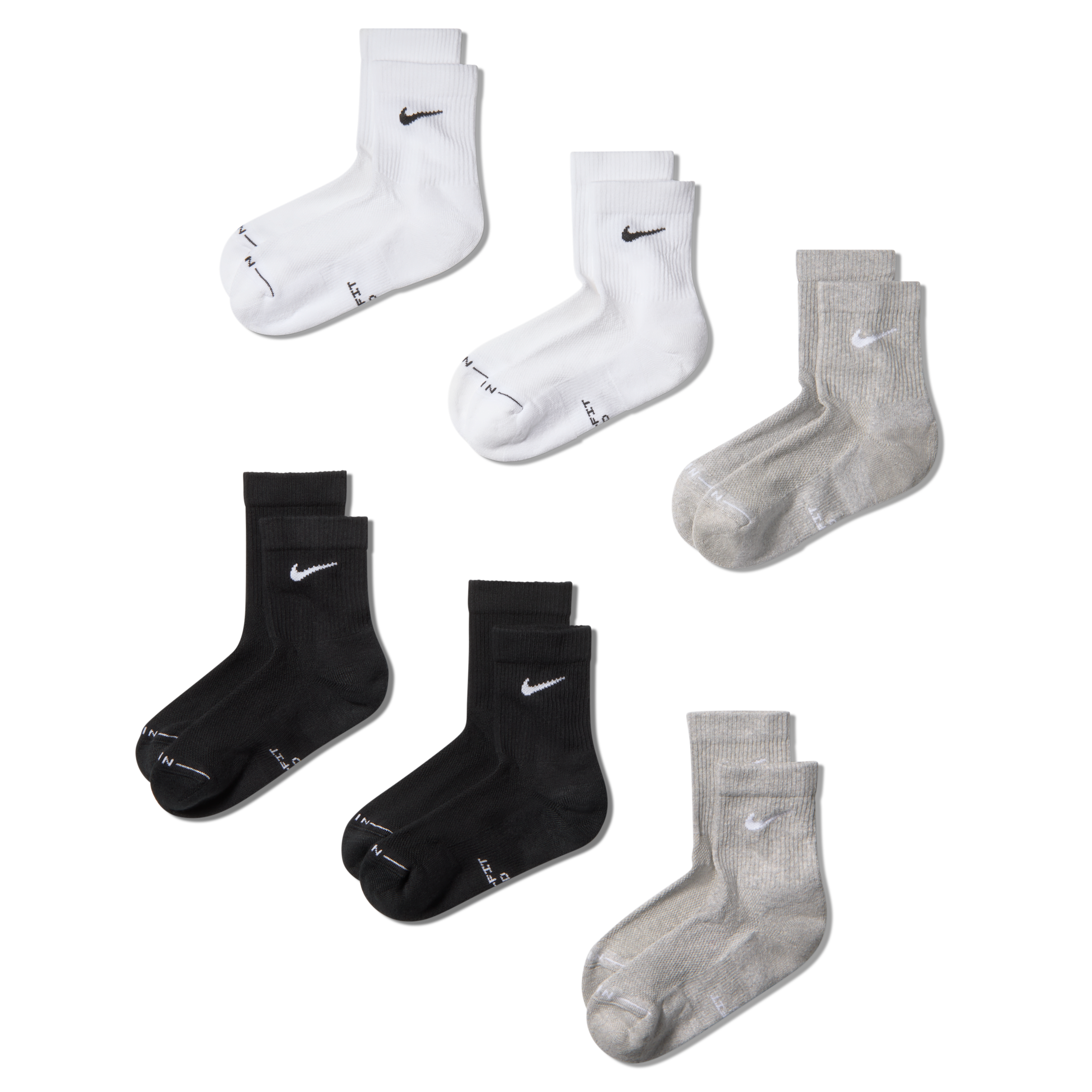 Nike Unisex Everyday Elevated Micro Crew Socks (6 Pairs) in Multicolor | IU1850-903