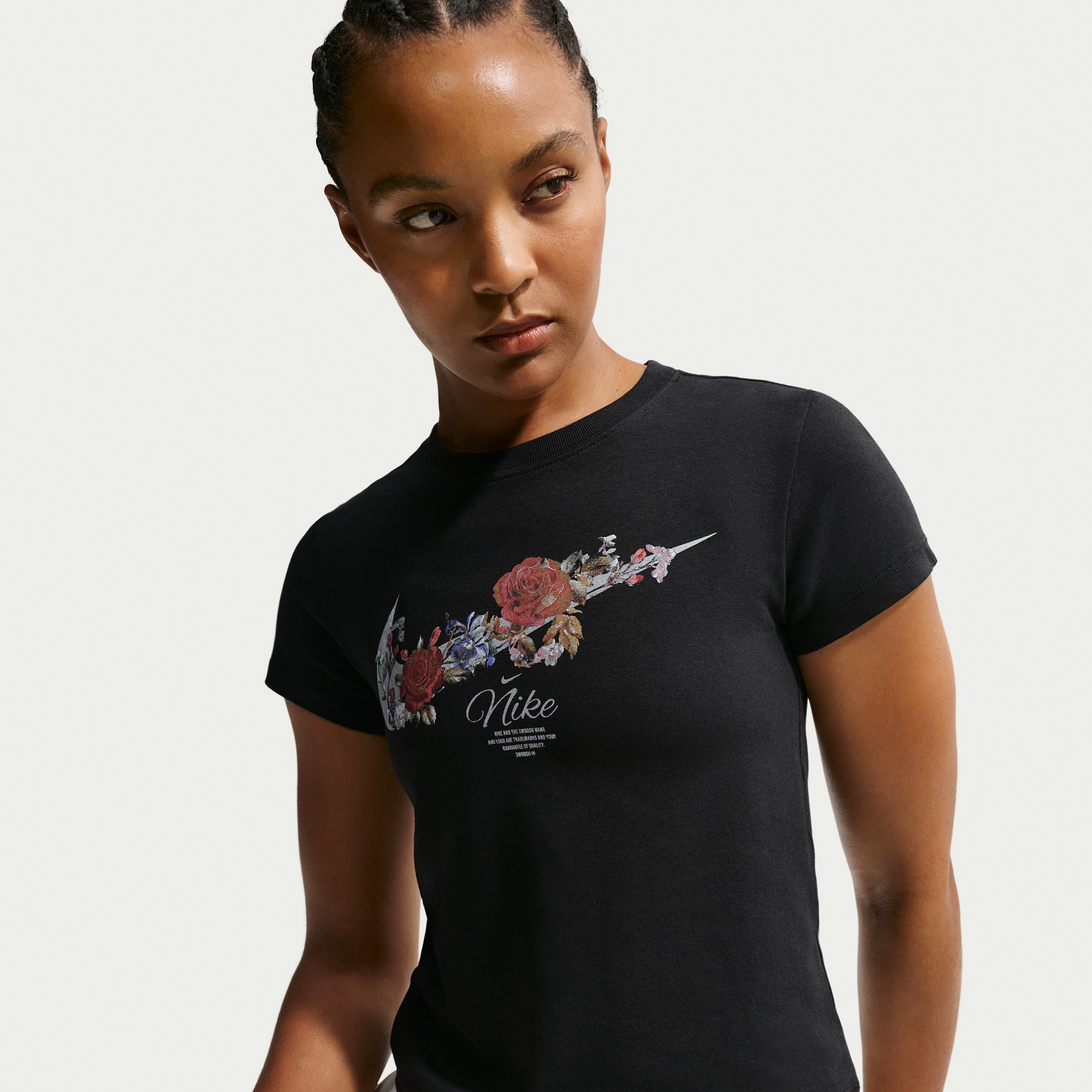 Women's Nike Sportswear Chill Knit Slim Cropped T-Shirt in Black | IR4711-010