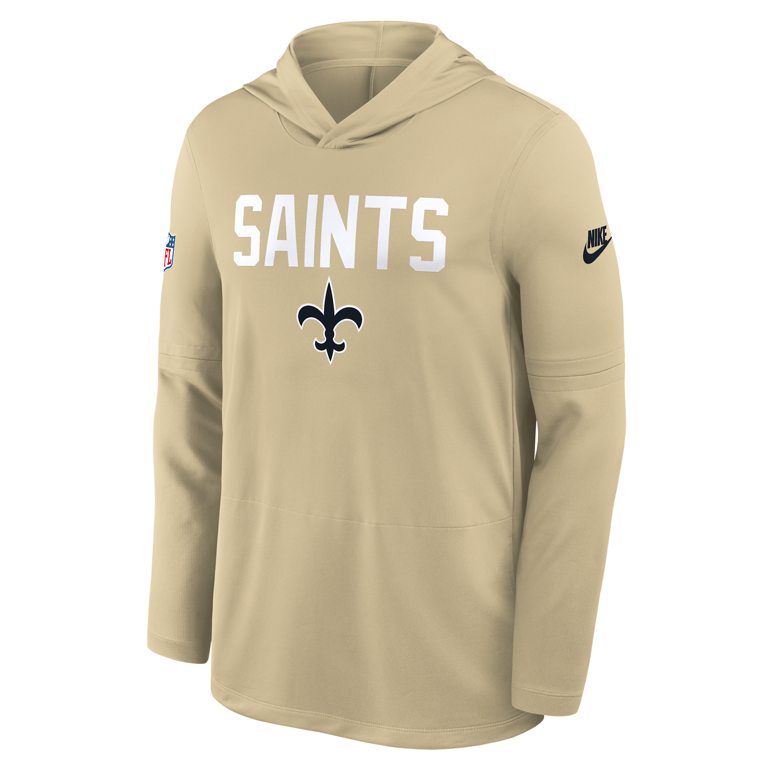 Nike Gold New Orleans Saints Sideline Alt Pack Dri-fit Lightweight Hooded Top In Gold