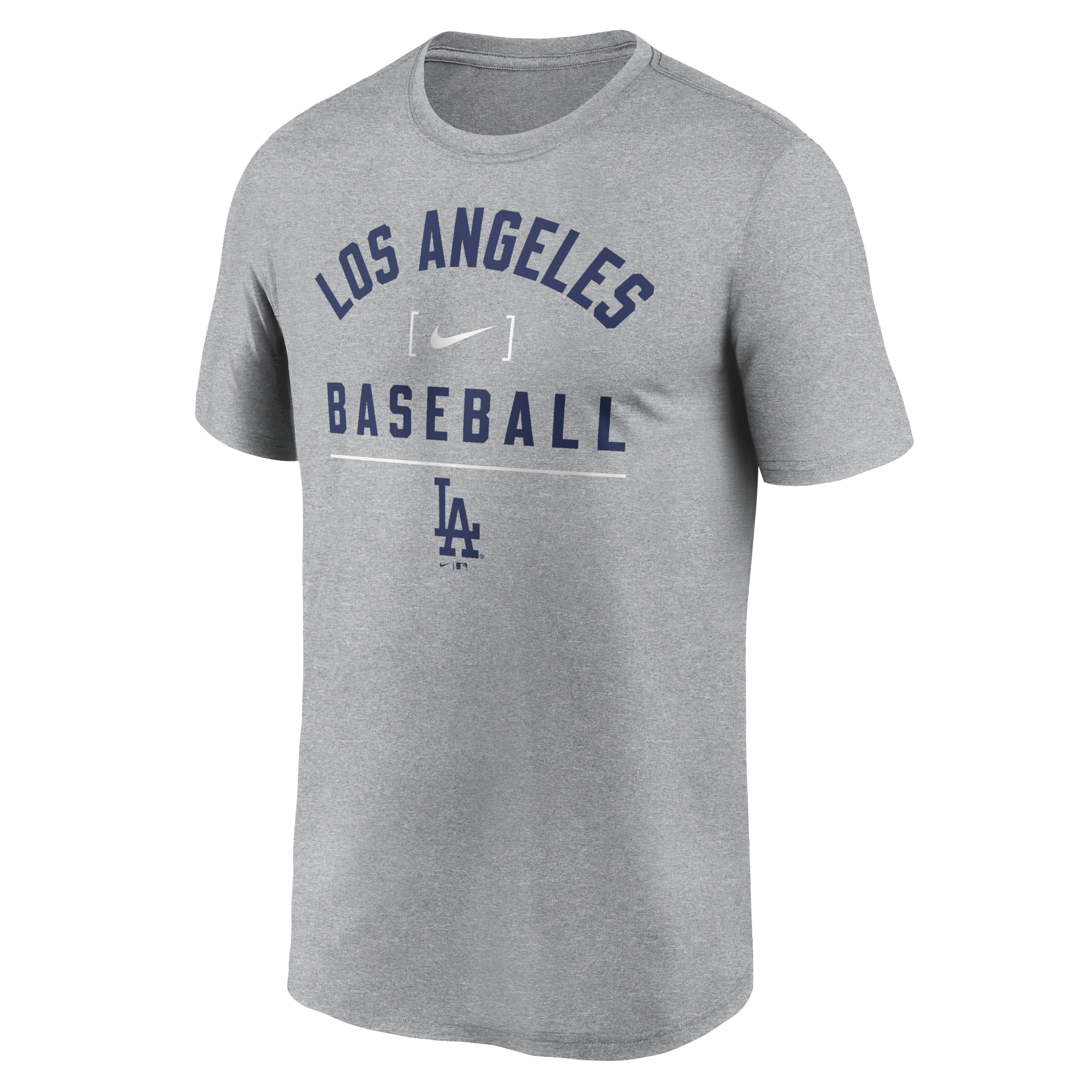 Shop Nike Los Angeles Dodgers Arch Baseball Stack  Men's Dri-fit Mlb T-shirt In Grey