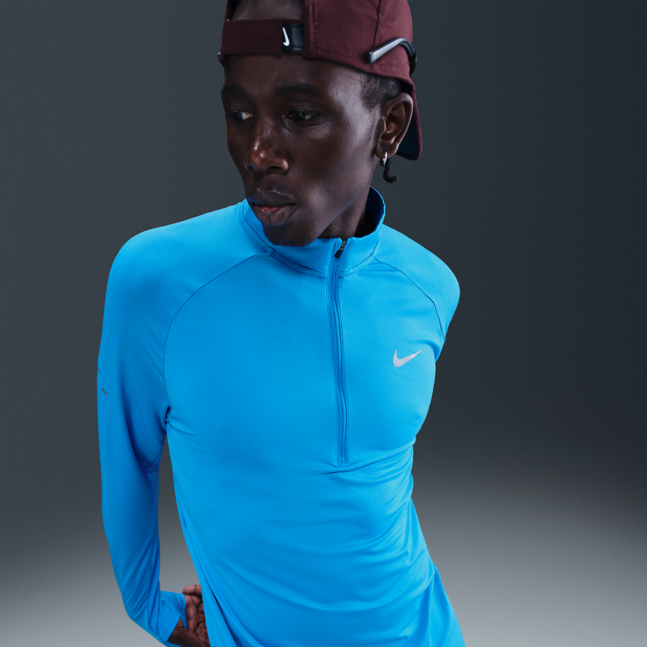 Nike Men's Stride Dri-fit 1/4-zip Running Top In Blue