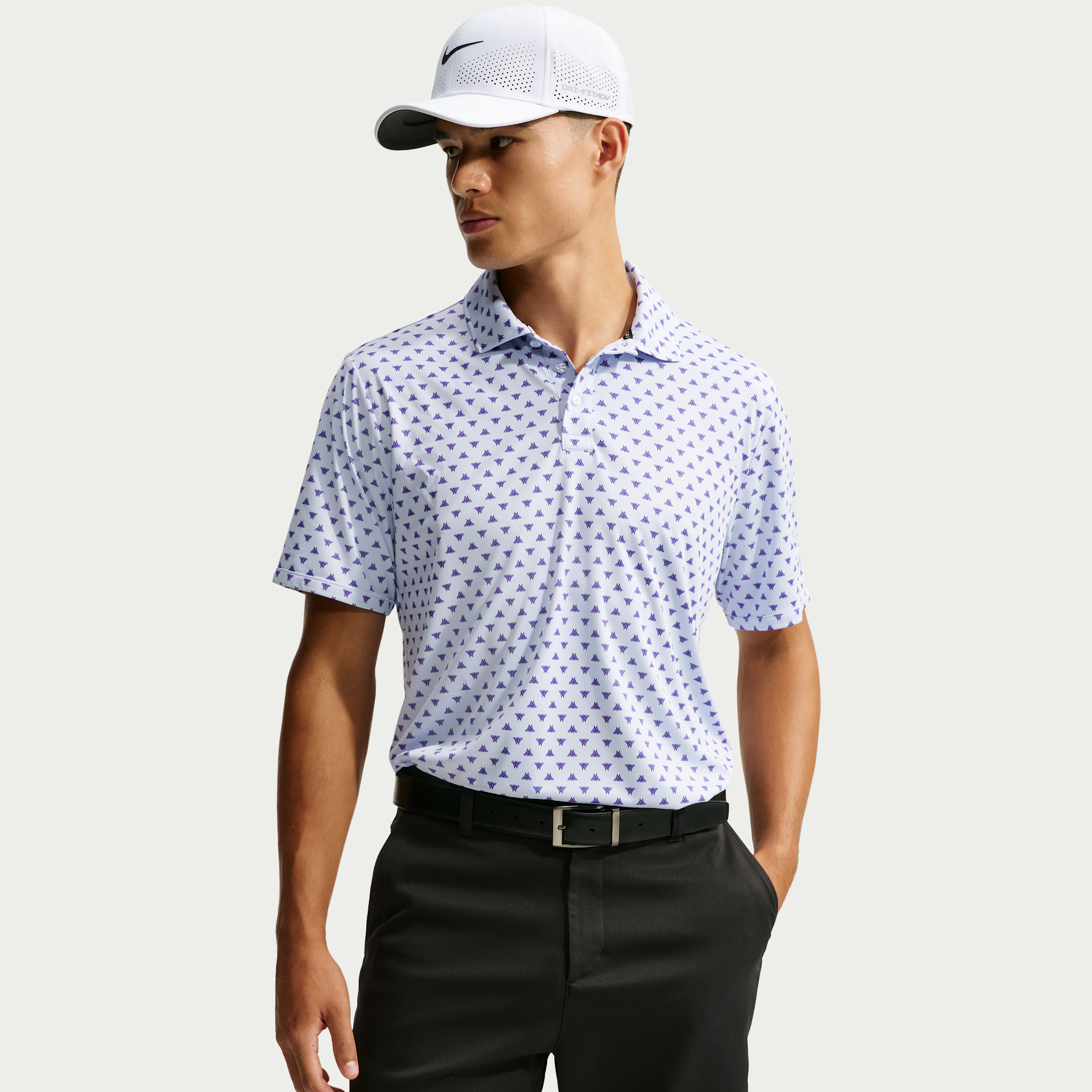 Nike Men's Par Dri-FIT Printed Golf Polo in Purple | IO1187-568