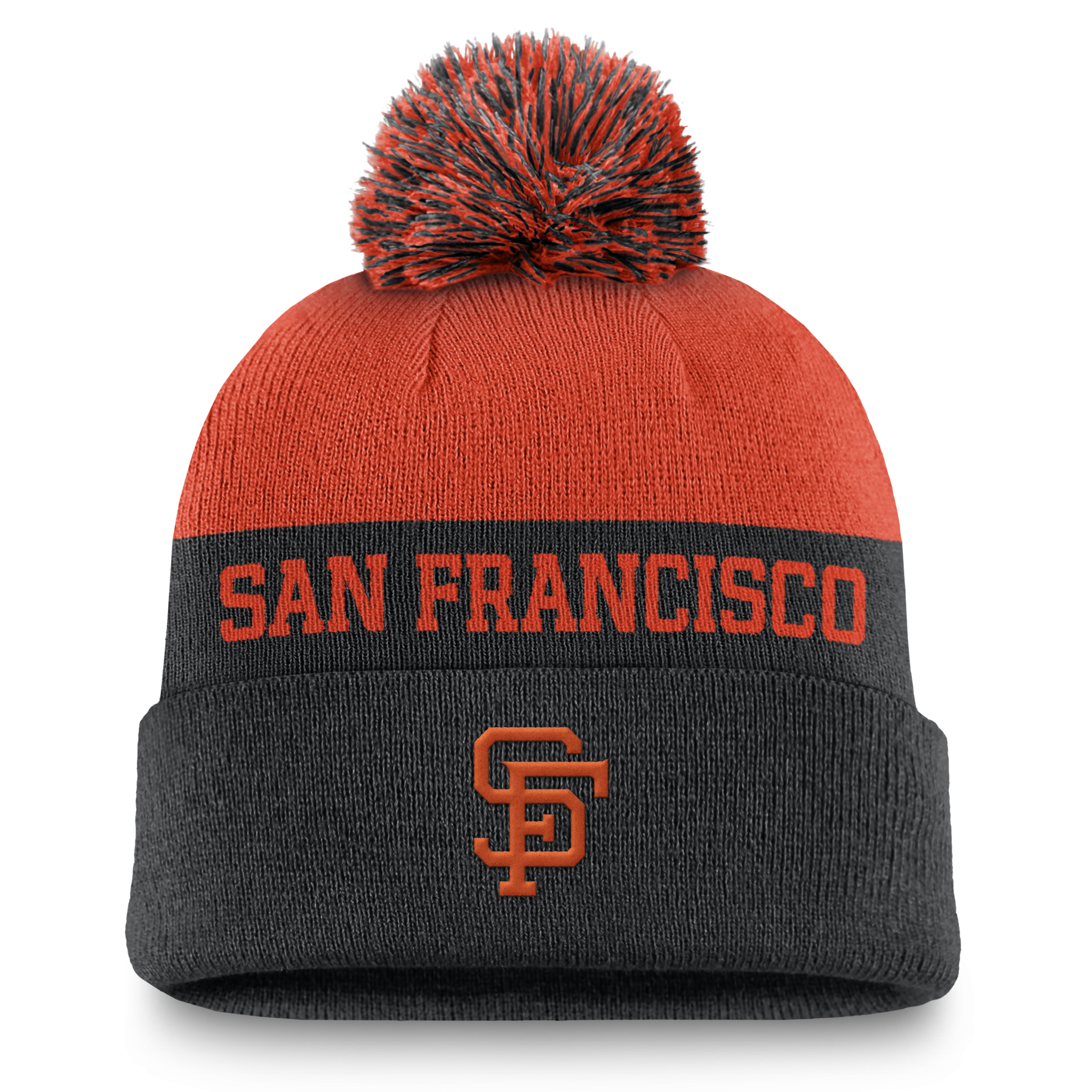 Nike San Francisco Giants Rewind Peak Men's Mlb Cuffed Pom Beanie In Black