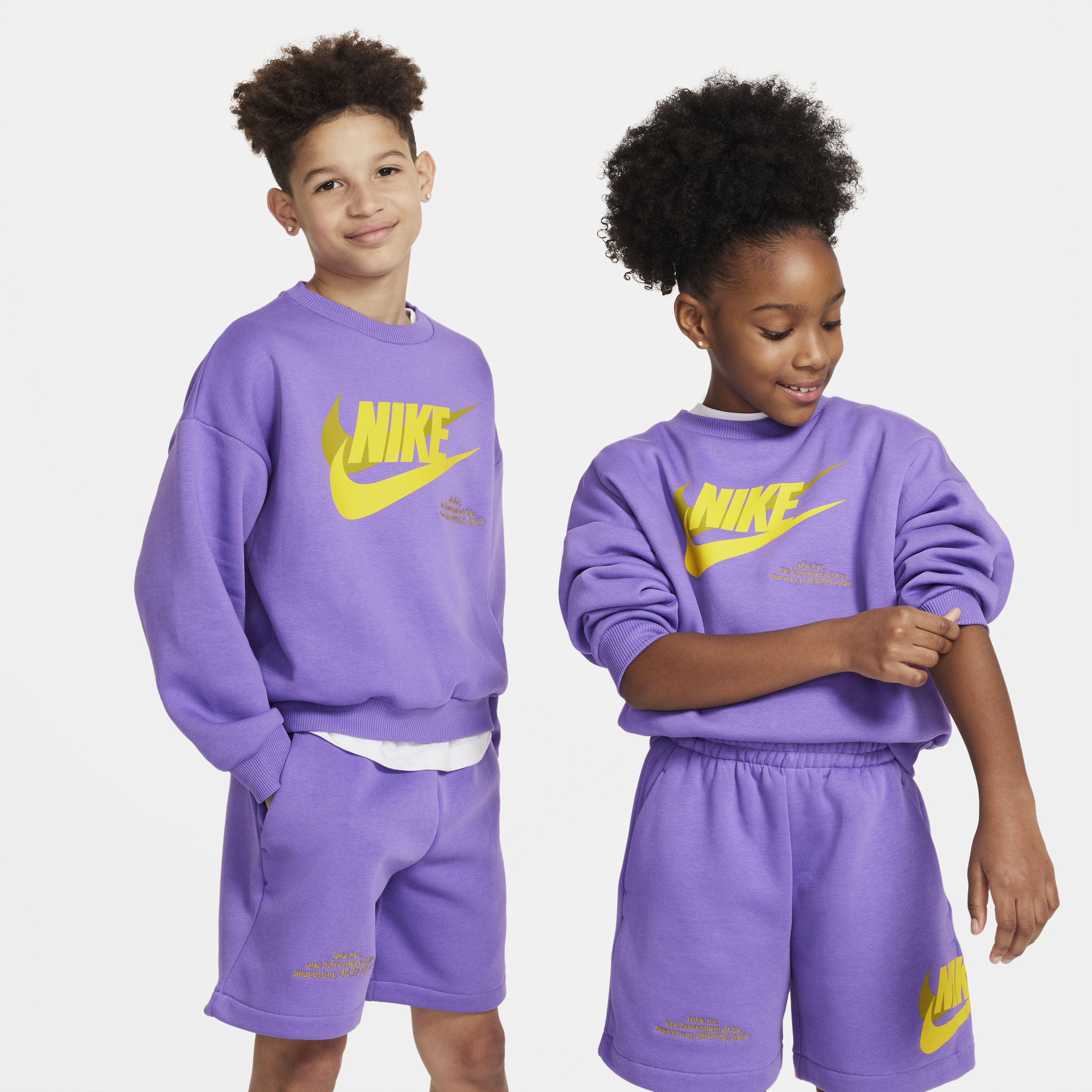 Nike Sportswear Icon Fleece Big Kids' Oversized Sweatshirt In Purple