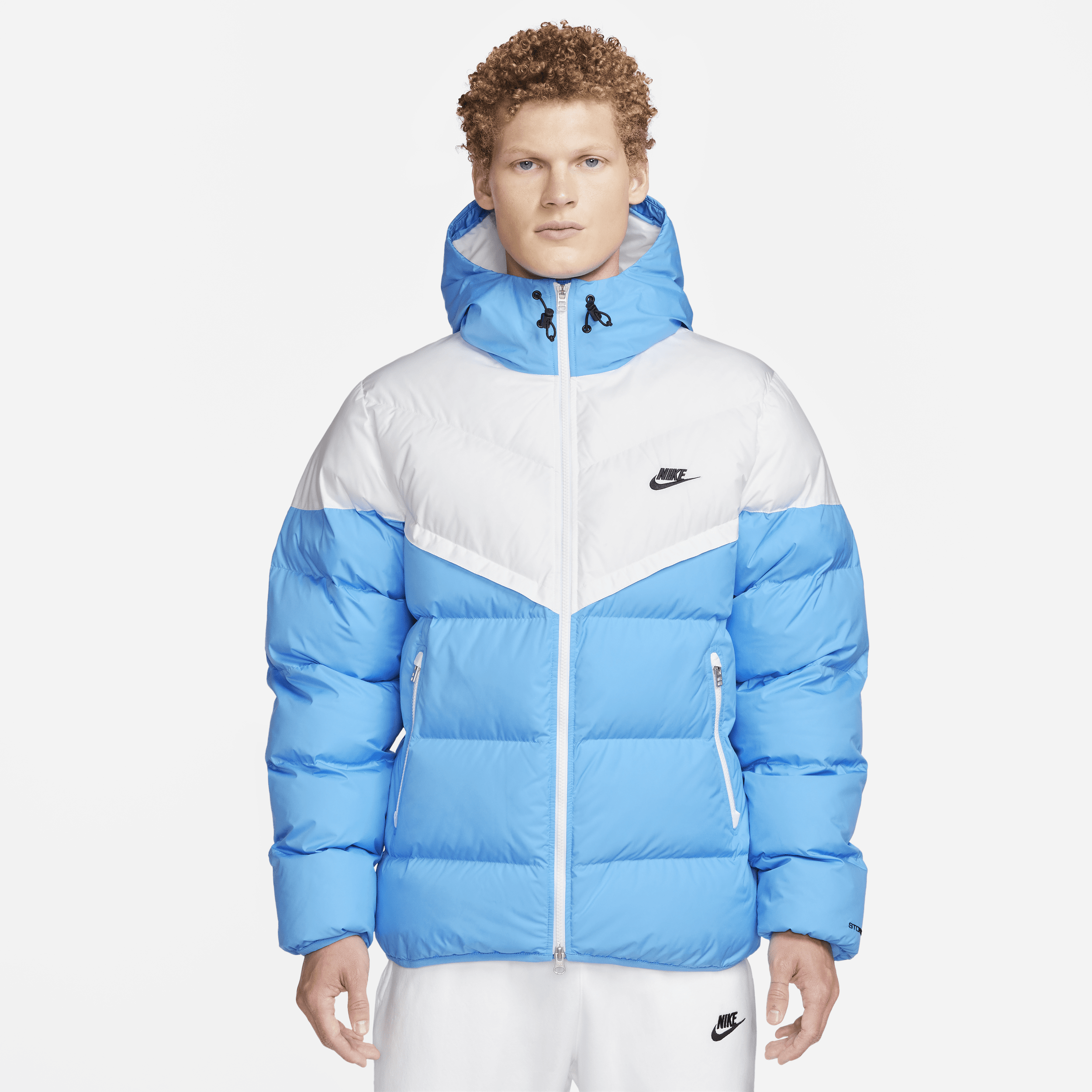 Nike Men's Windrunner Primaloftâ® Storm-fit Hooded Puffer Jacket In White