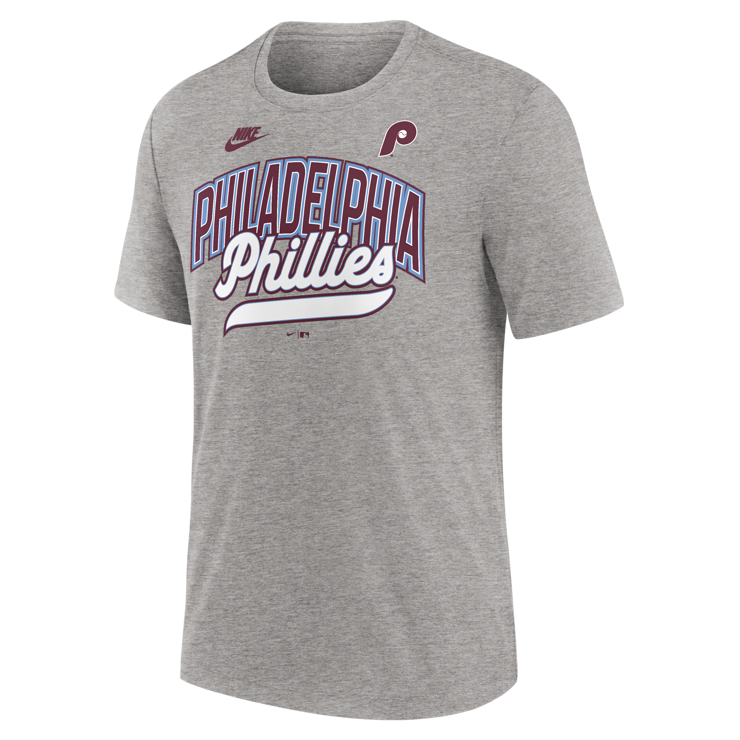 Nike Heather Gray Philadelphia Phillies Cooperstown Collection Retro Tri-blend T-shirt In Gray