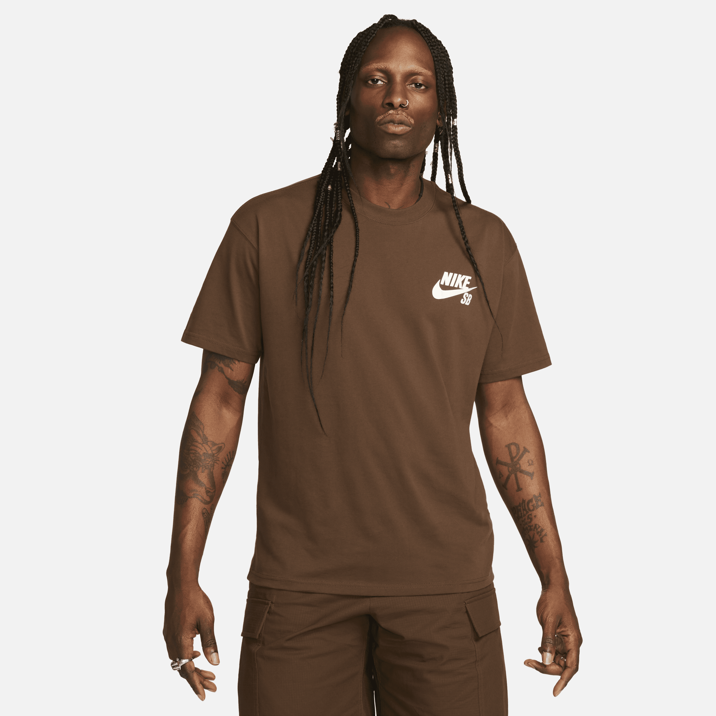 Nike Men's  Sb Logo Skate T-shirt In Brown