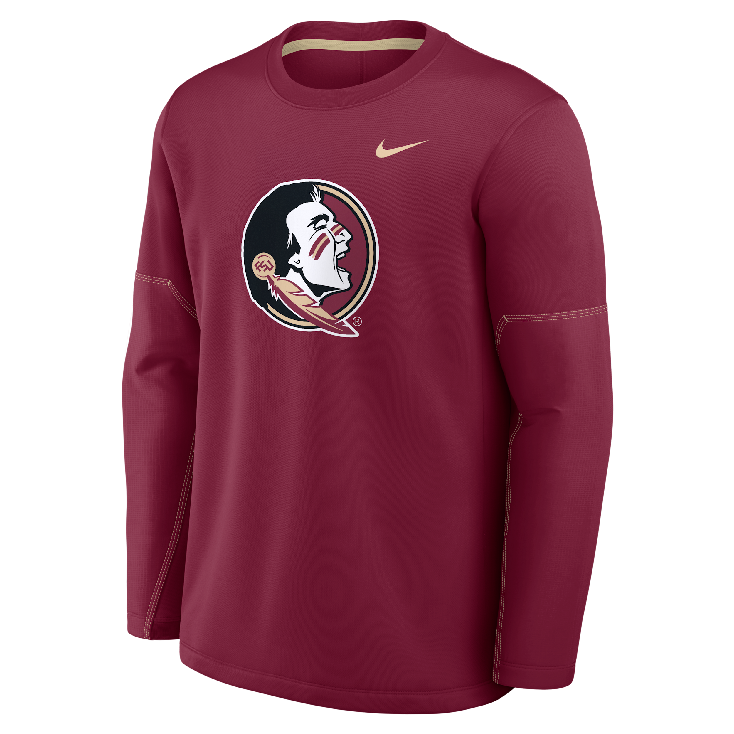 Florida State Sideline Coaches Nike Men's Therma-FIT College Long-Sleeve T-Shirt in Red | 03BR08DEFTN-6P4