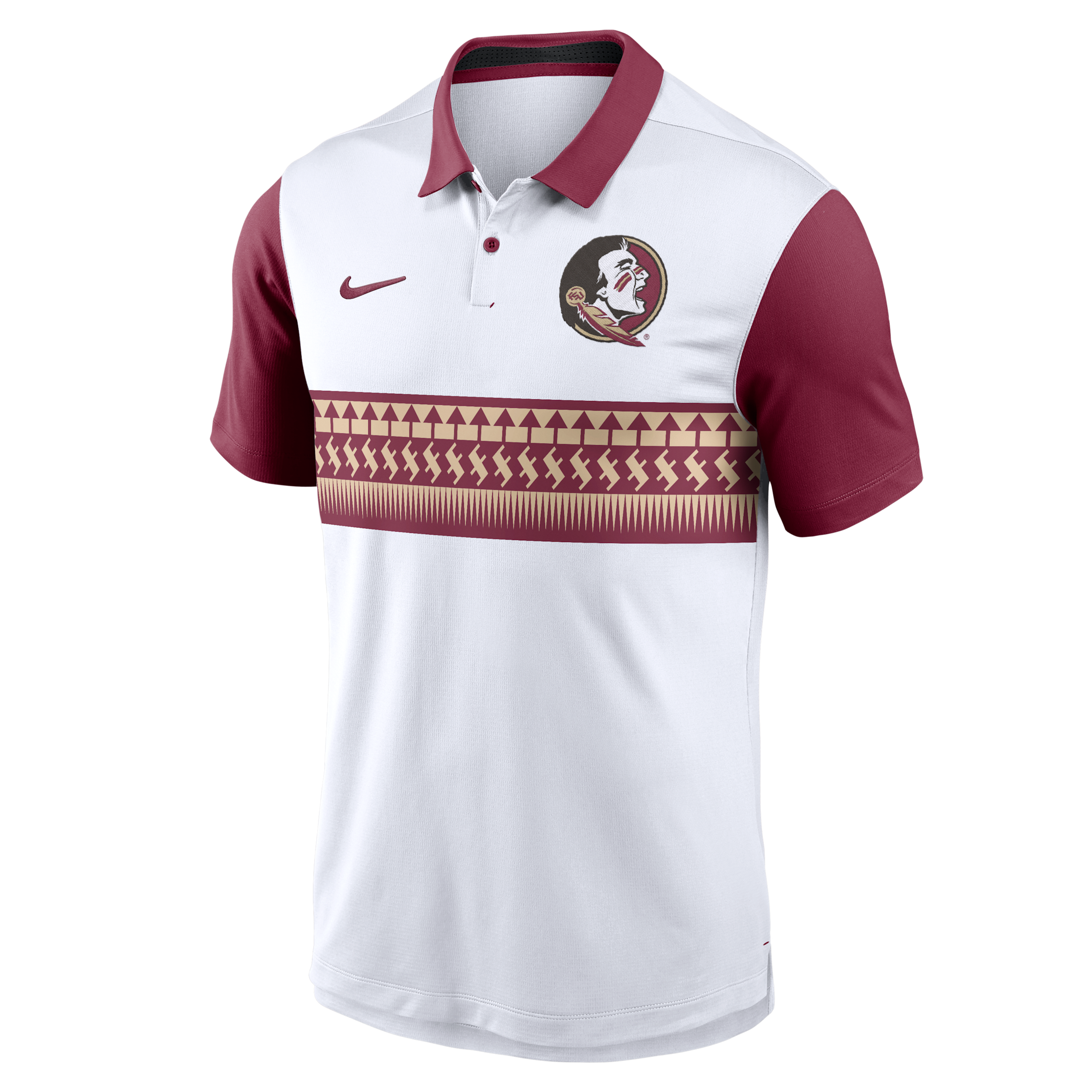 Florida State Seminoles Primetime Campus Vapor Nike Men's Dri-FIT College Polo in White | CLF24PO00HTB3F-FSU