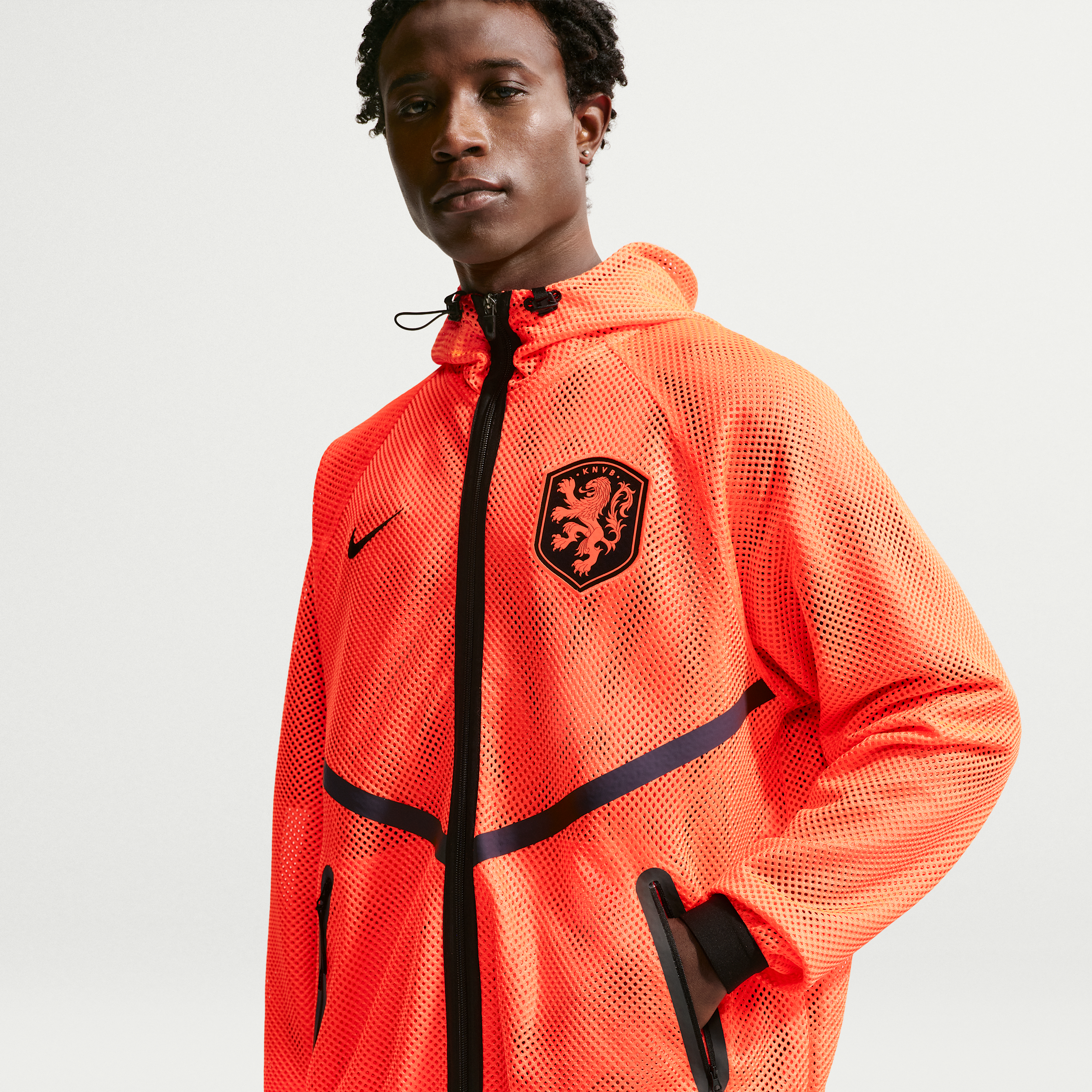 Netherlands Nike Men's Dri-FIT Soccer Anthem Jacket in Orange | IH1765-810