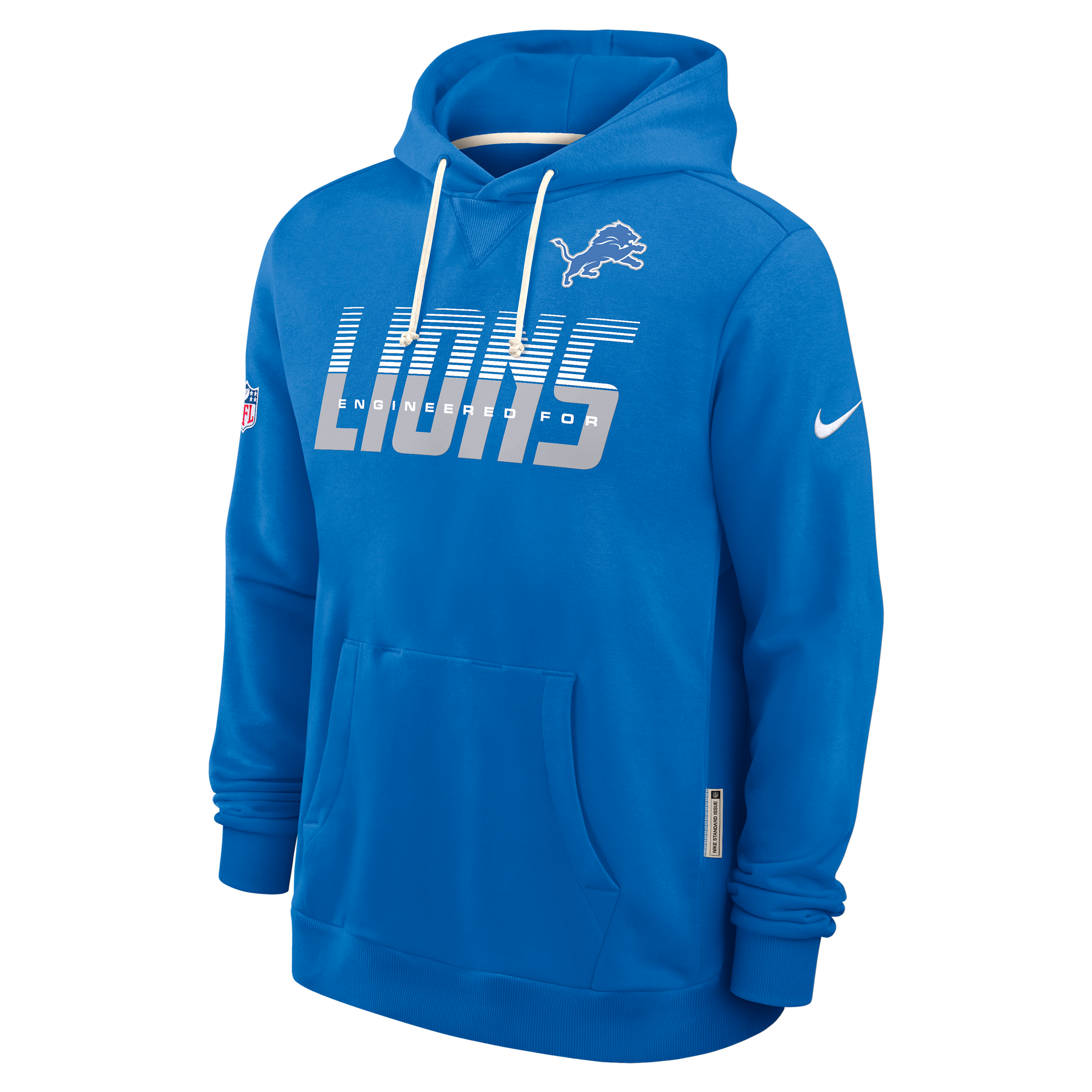 Detroit Lions Sideline Standard Issue Nike Men's Dri-FIT NFL Pullover Hoodie in Blue | 03AZ45A9J-SX8
