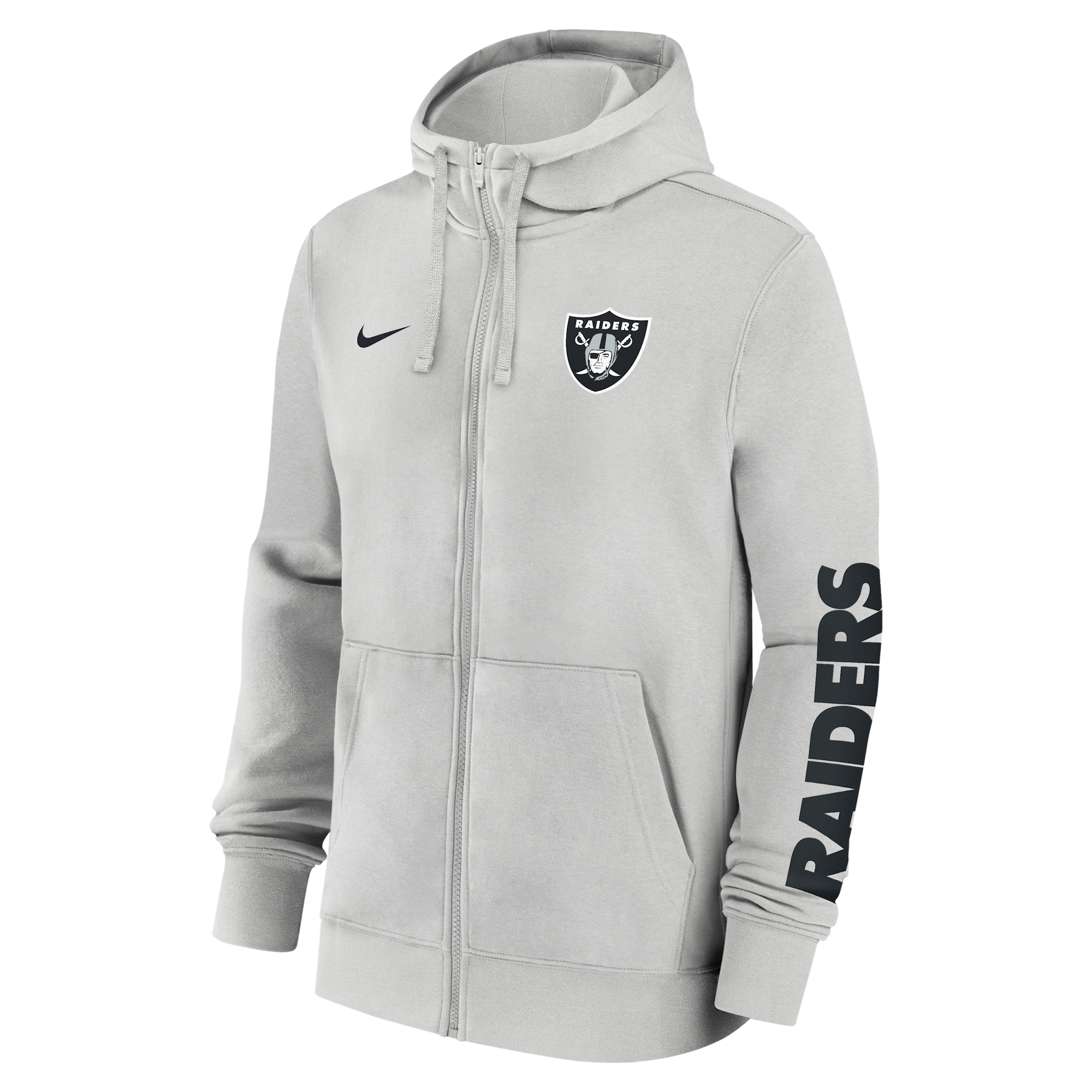 Nike Men's Las Vegas Raiders Cool Down Club Fleece Scuba Hood Full-Zip Hoodie - Gray