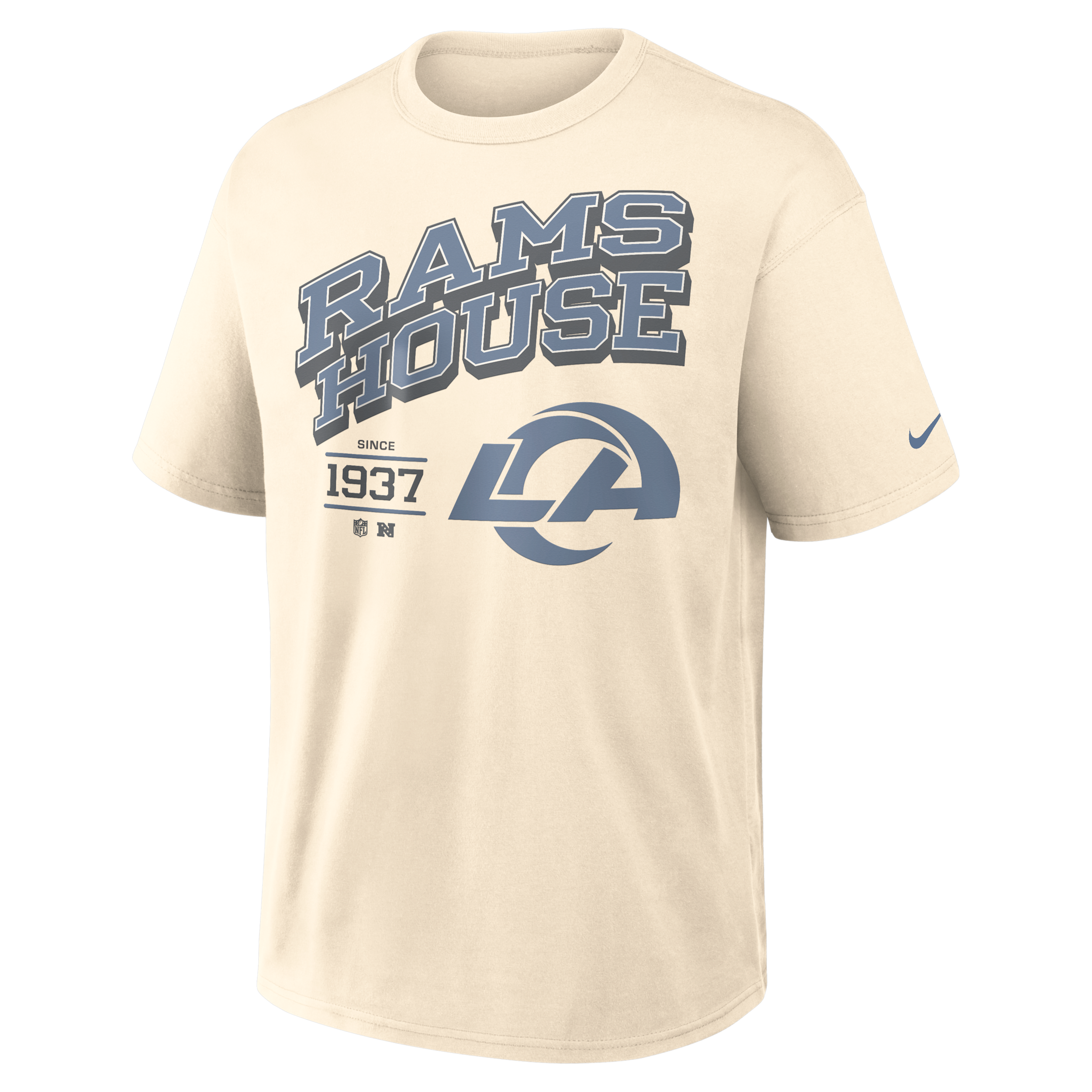 Nike Men's Los Angeles Rams Vintage Relaxed-Fit Blown Away Max90 T-Shirt - Natural