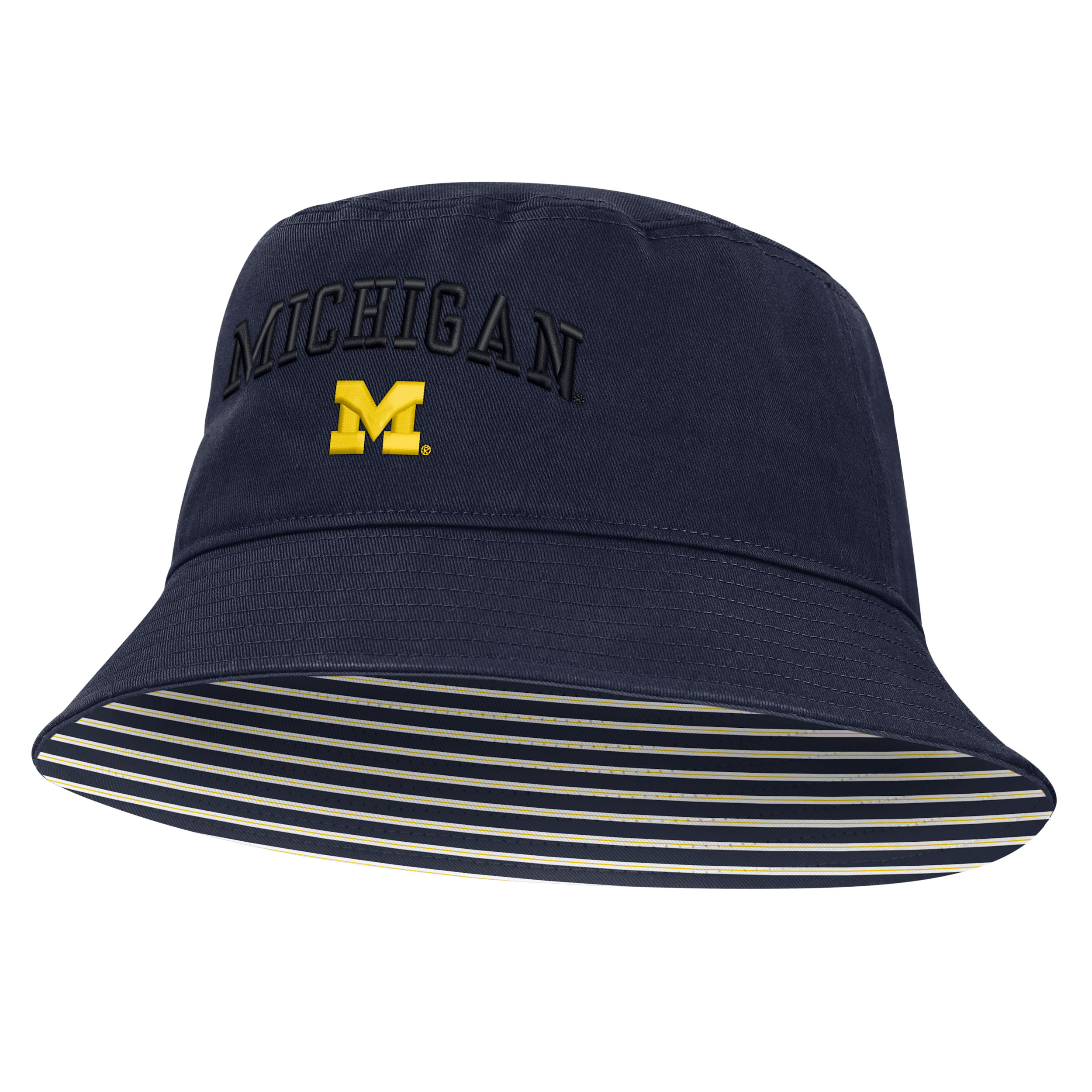 Jordan Adult Michigan Wolverines College Navy Apex Primetime Bucket Cap, Men's, Large, Blue