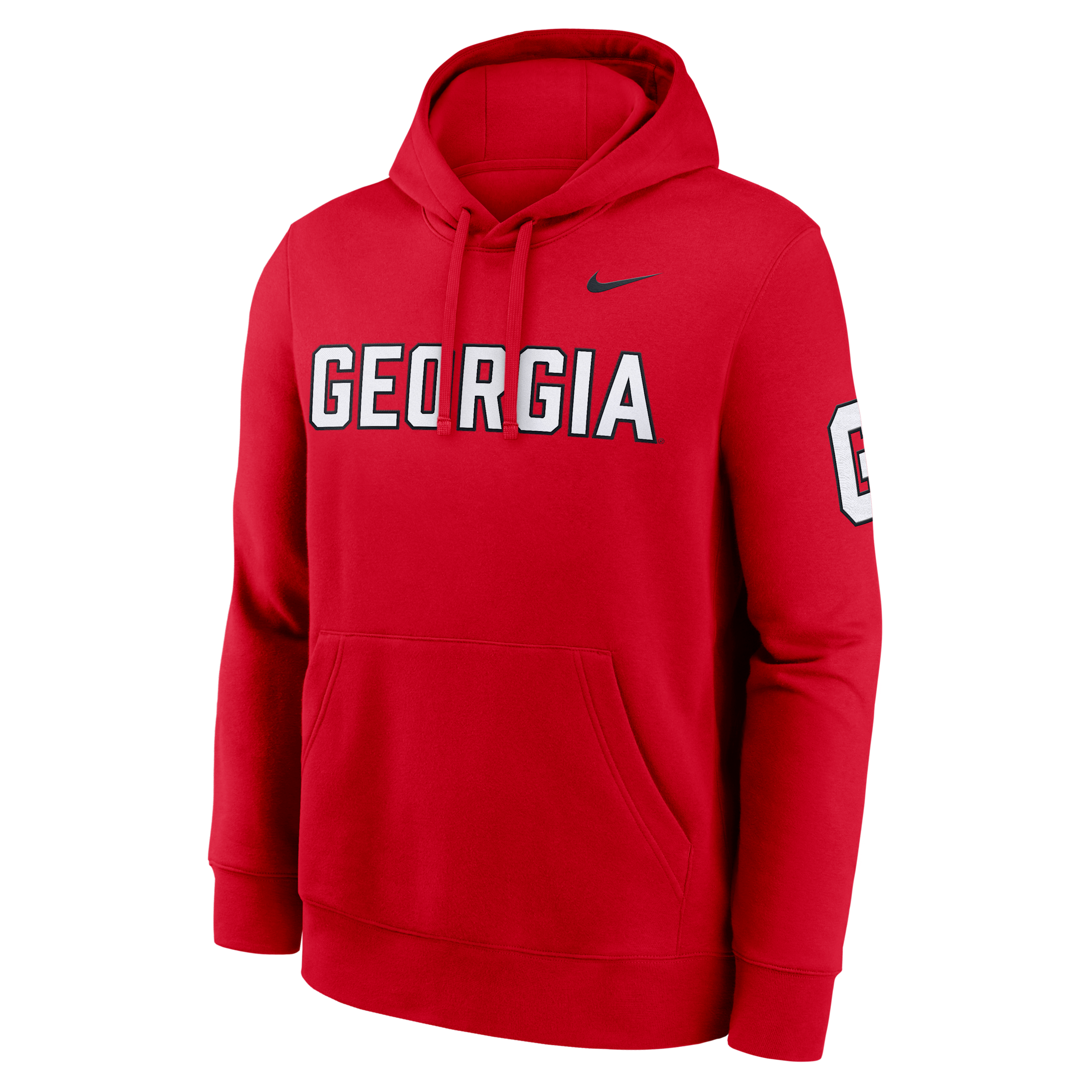Georgia Sideline Club Nike Men's College Pullover Hoodie in Red | MKDK65NUGV-TVV