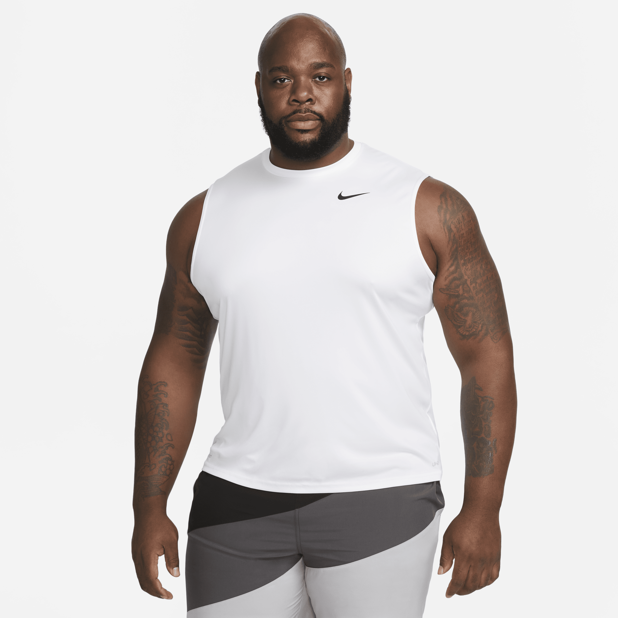 Nike Men's Dri-fit Sleeveless Swim Hydroguard (extended Size) In White