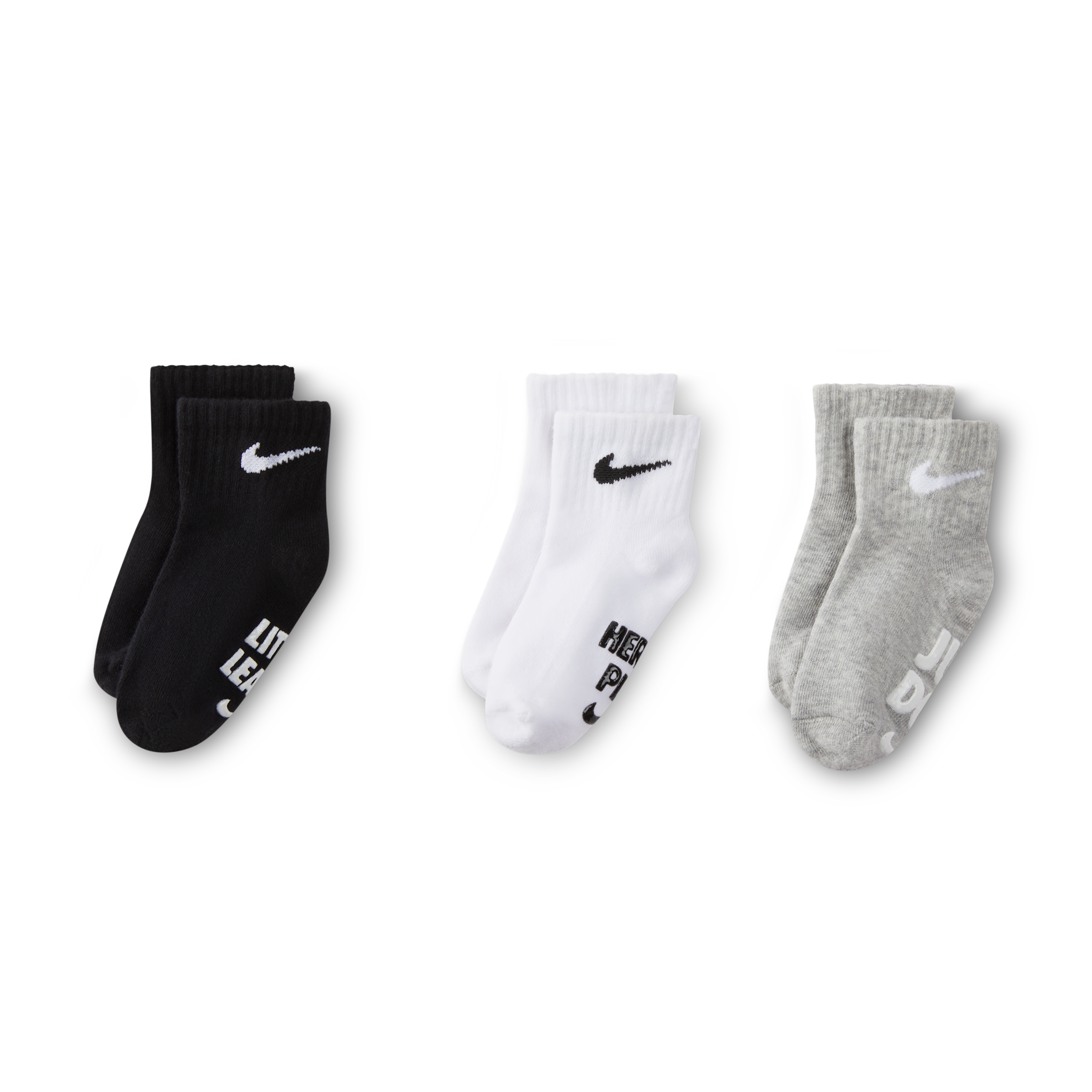 Nike Verbiage Gripper Socks (3 Pairs) Baby Socks in White | NN1004-001