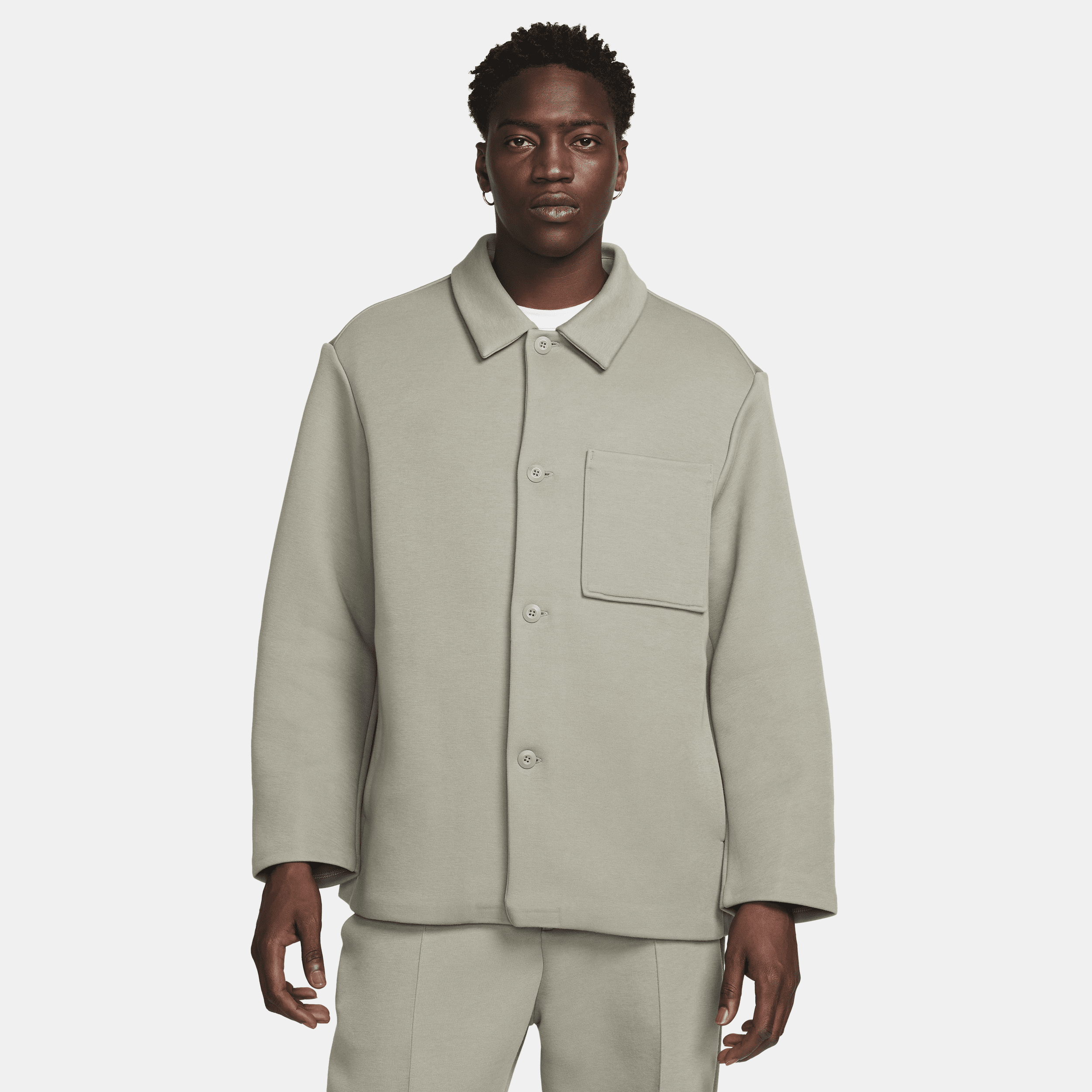 Shop Nike Men's  Sportswear Tech Fleece Reimagined Oversized Shacket In Grey