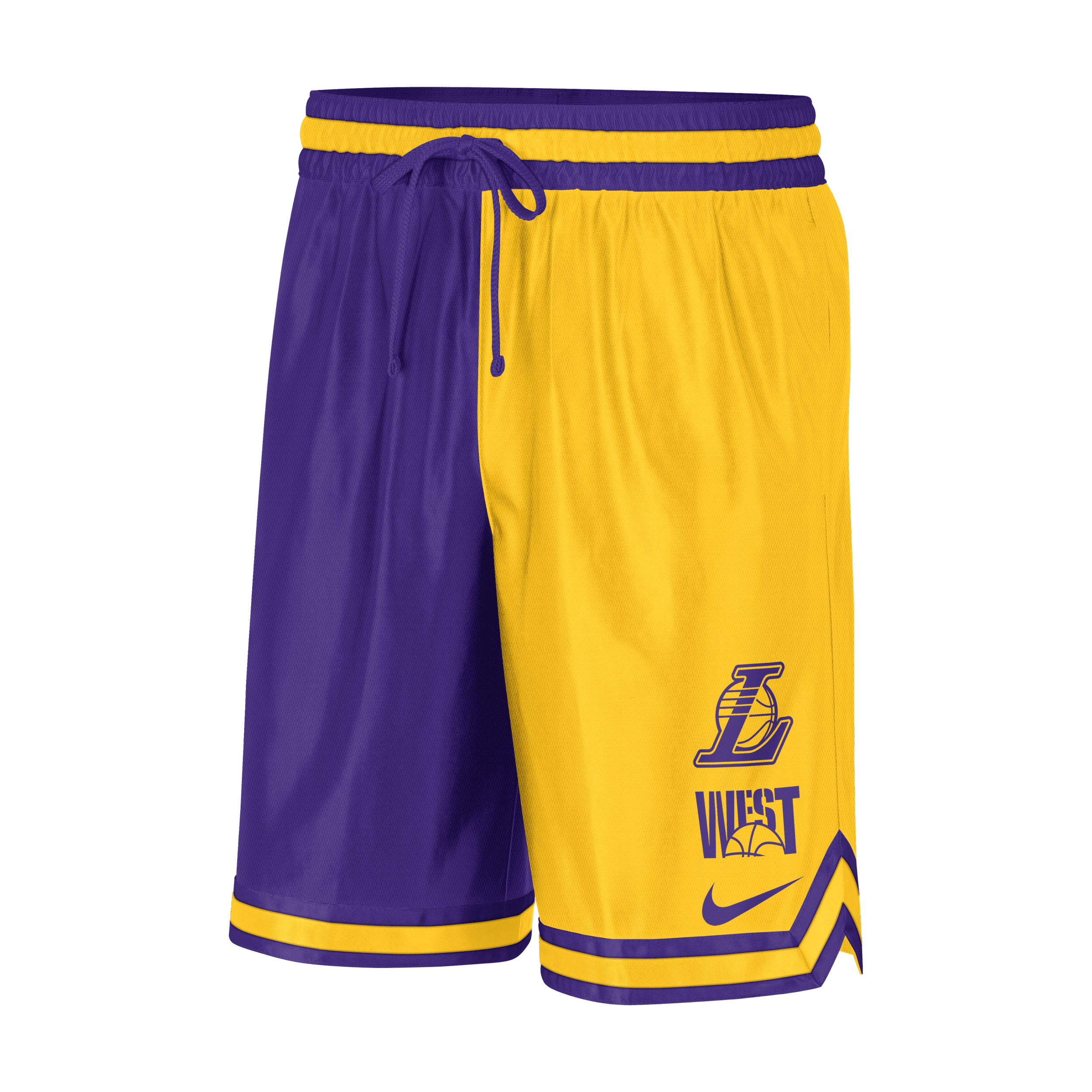 Shop Nike Los Angeles Lakers Courtside  Men's Dri-fit Nba Graphic Shorts In Yellow