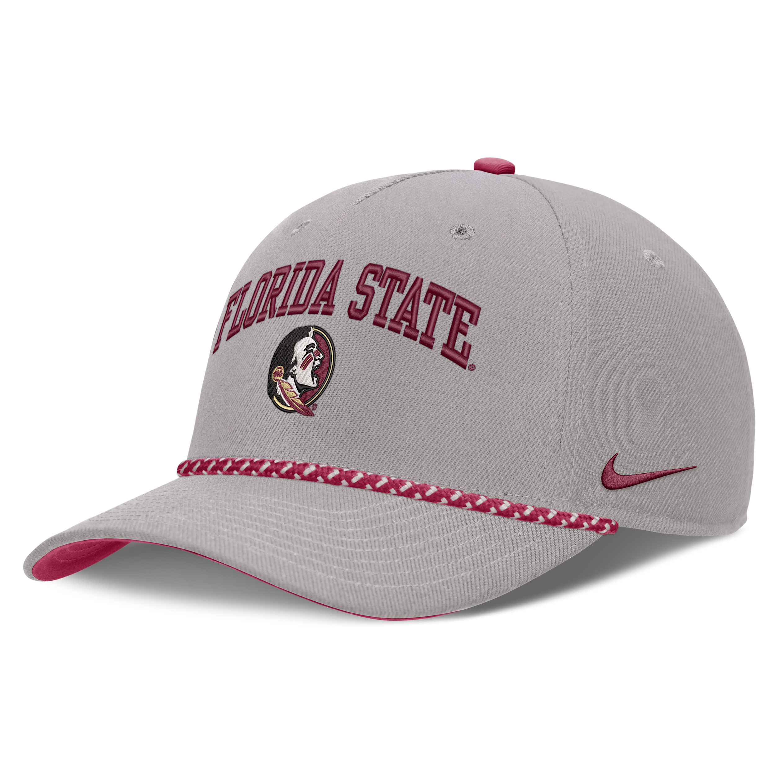 Men's and Women's Nike Gray Florida State Seminoles Primetime Rise Rope Adjustable Hat - Gray, Garnet