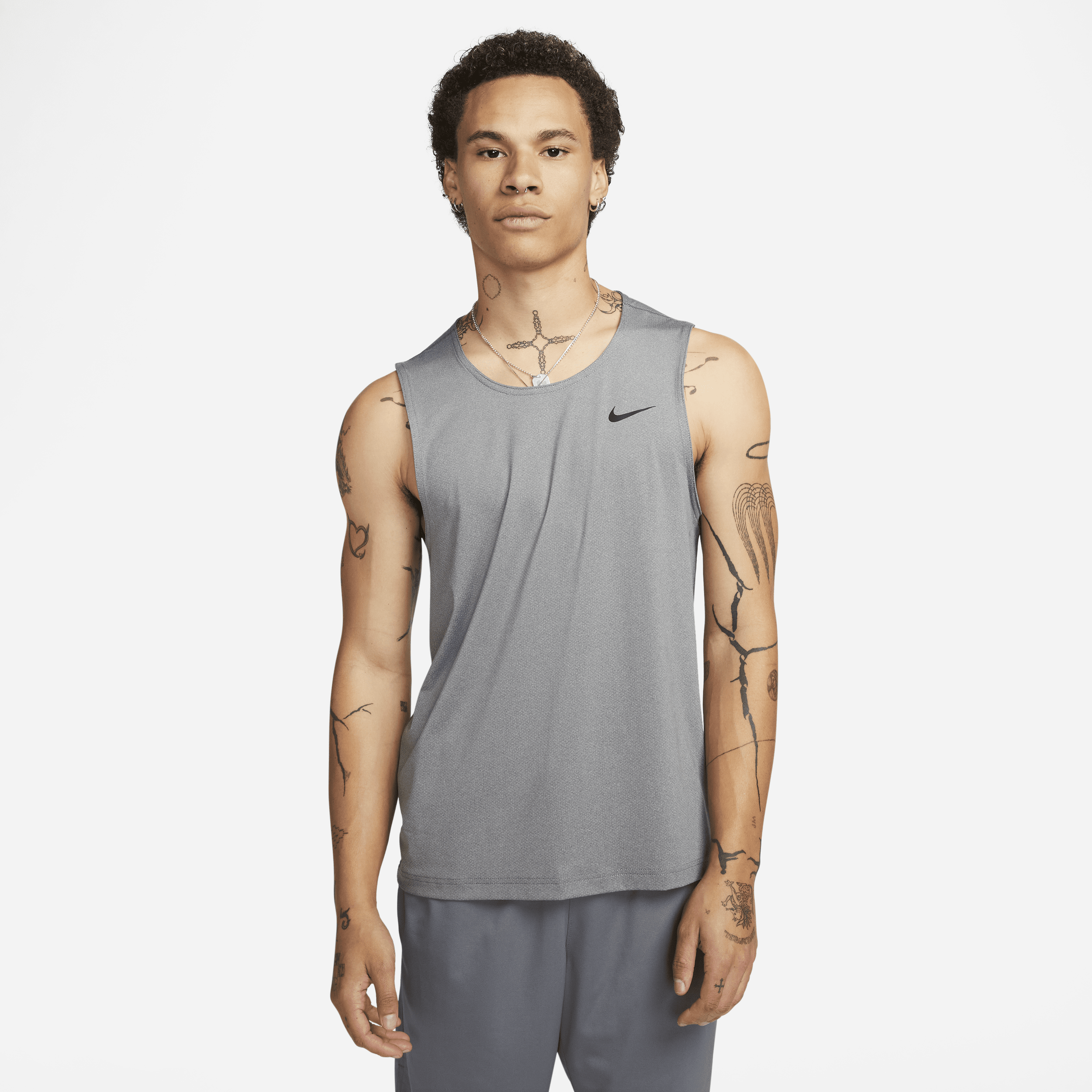Shop Nike Men's Ready Dri-fit Fitness Tank Top In Grey