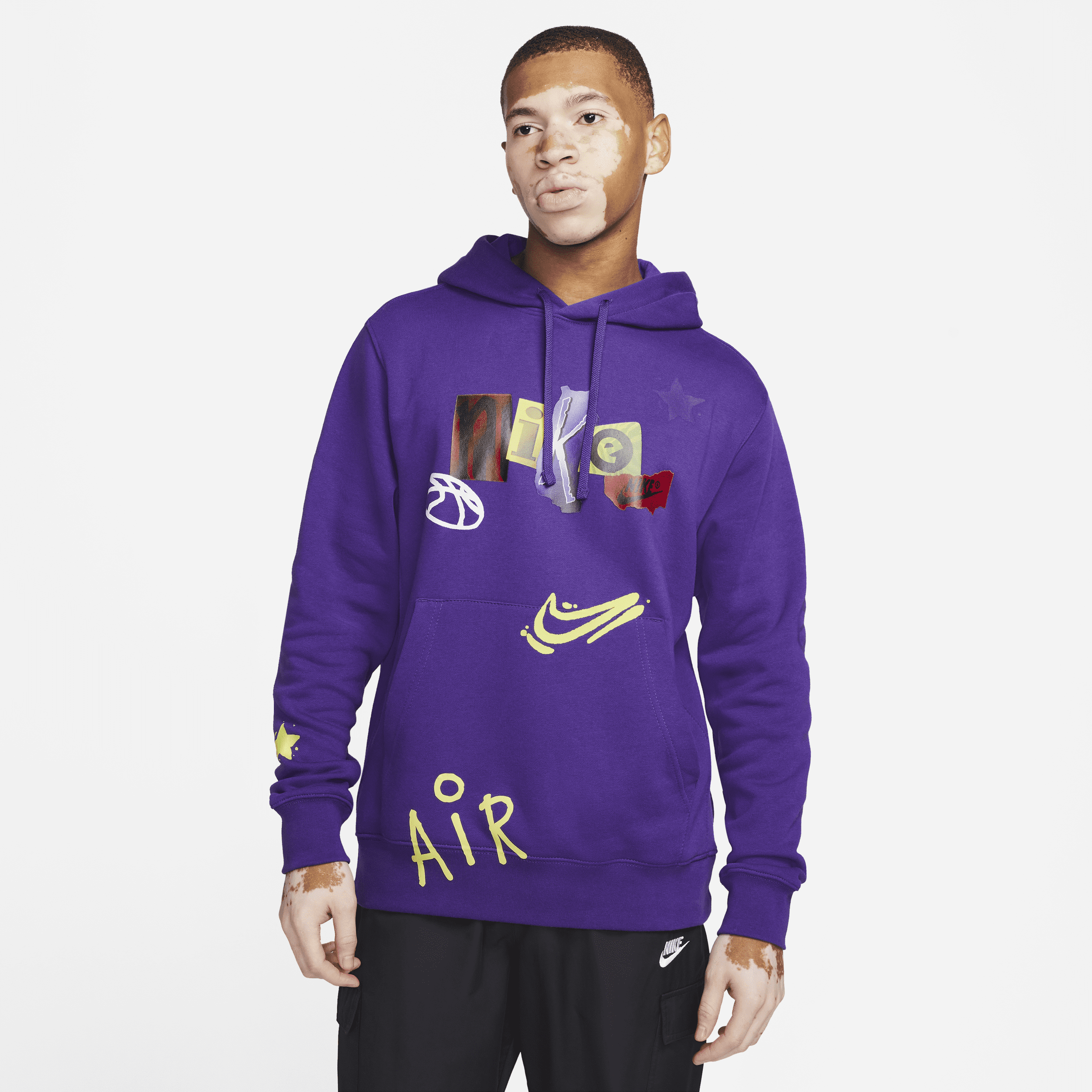 Nike Men's Sportswear Club Fleece Pullover Hoodie in Purple