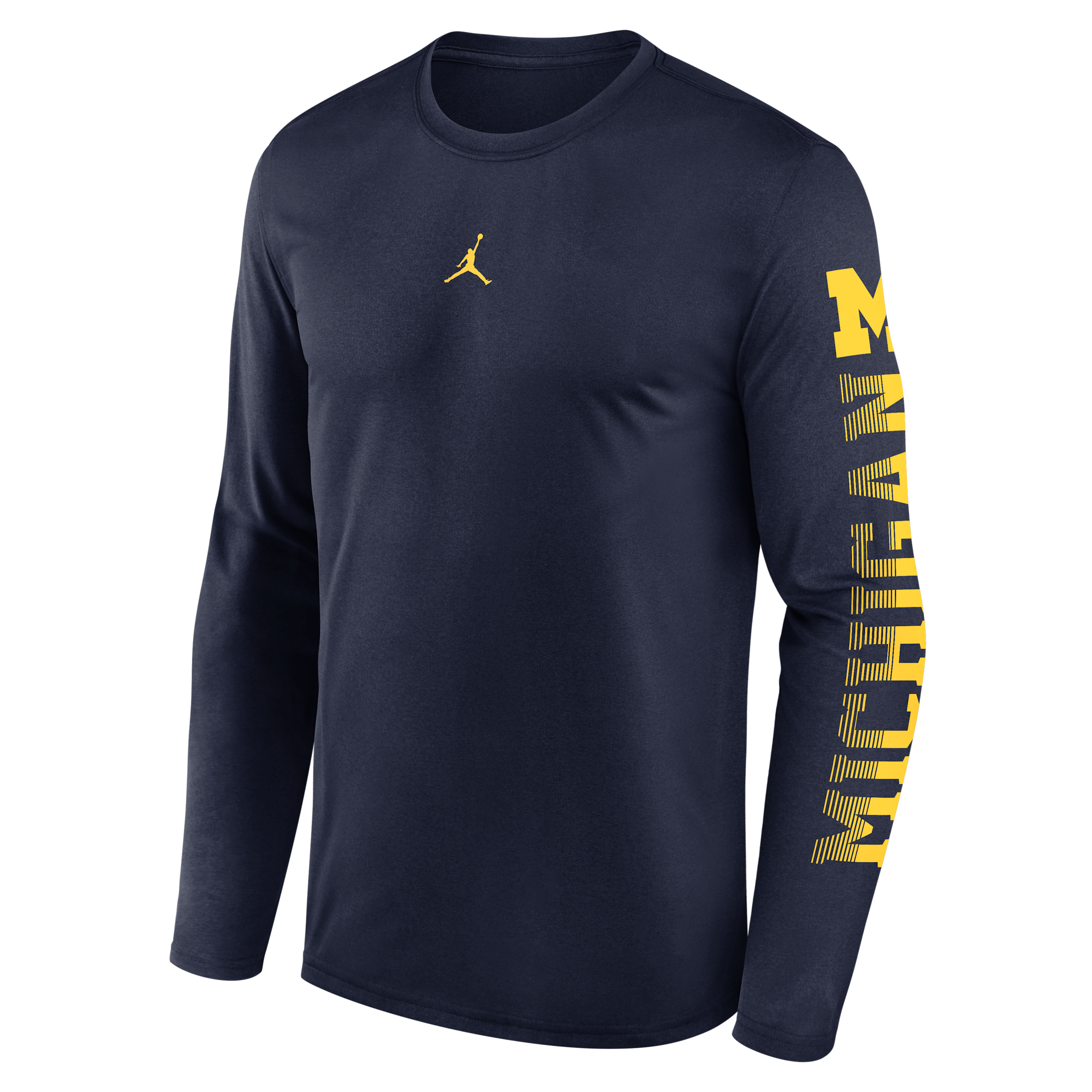 Men's Michigan Primetime Legend Jordan Brand Dri-FIT College Long-Sleeve T-Shirt in Blue | NJGT41SMWN-EKV