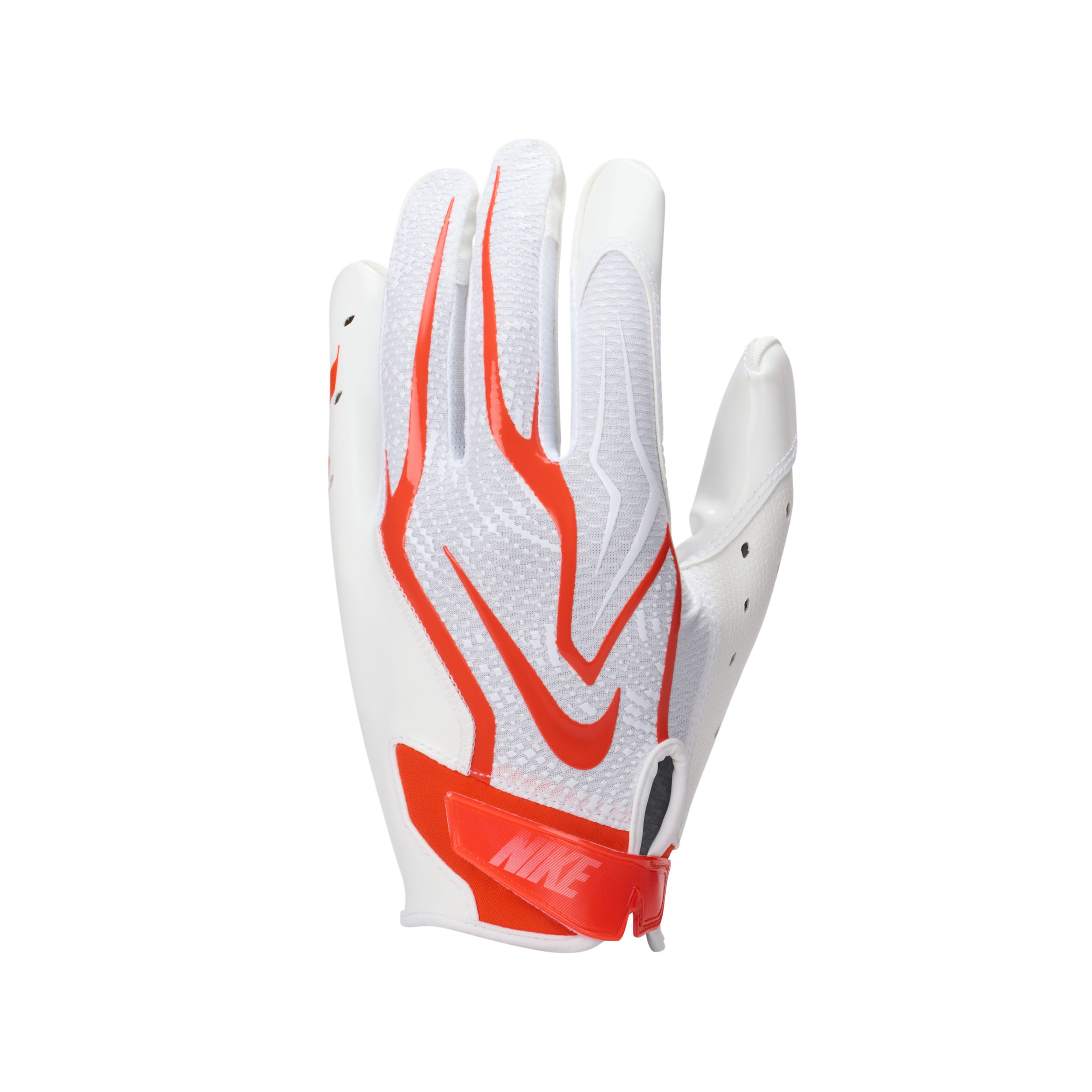 Nike Adult Vapor Jet 9.0 Football Gloves, Men's, Large, White/Team Orange