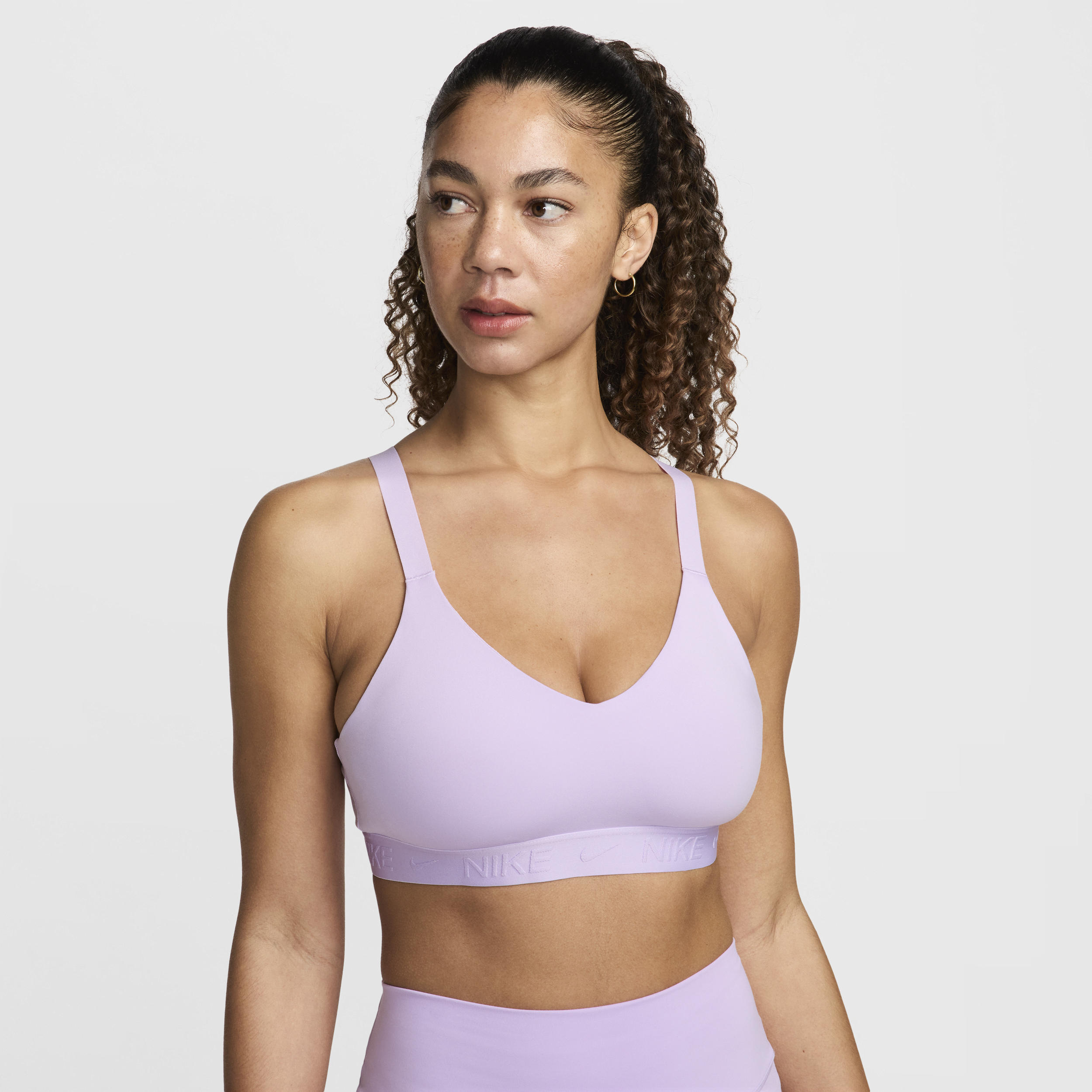Shop Nike Women's Indy Medium Support Padded Adjustable Sports Bra In Purple