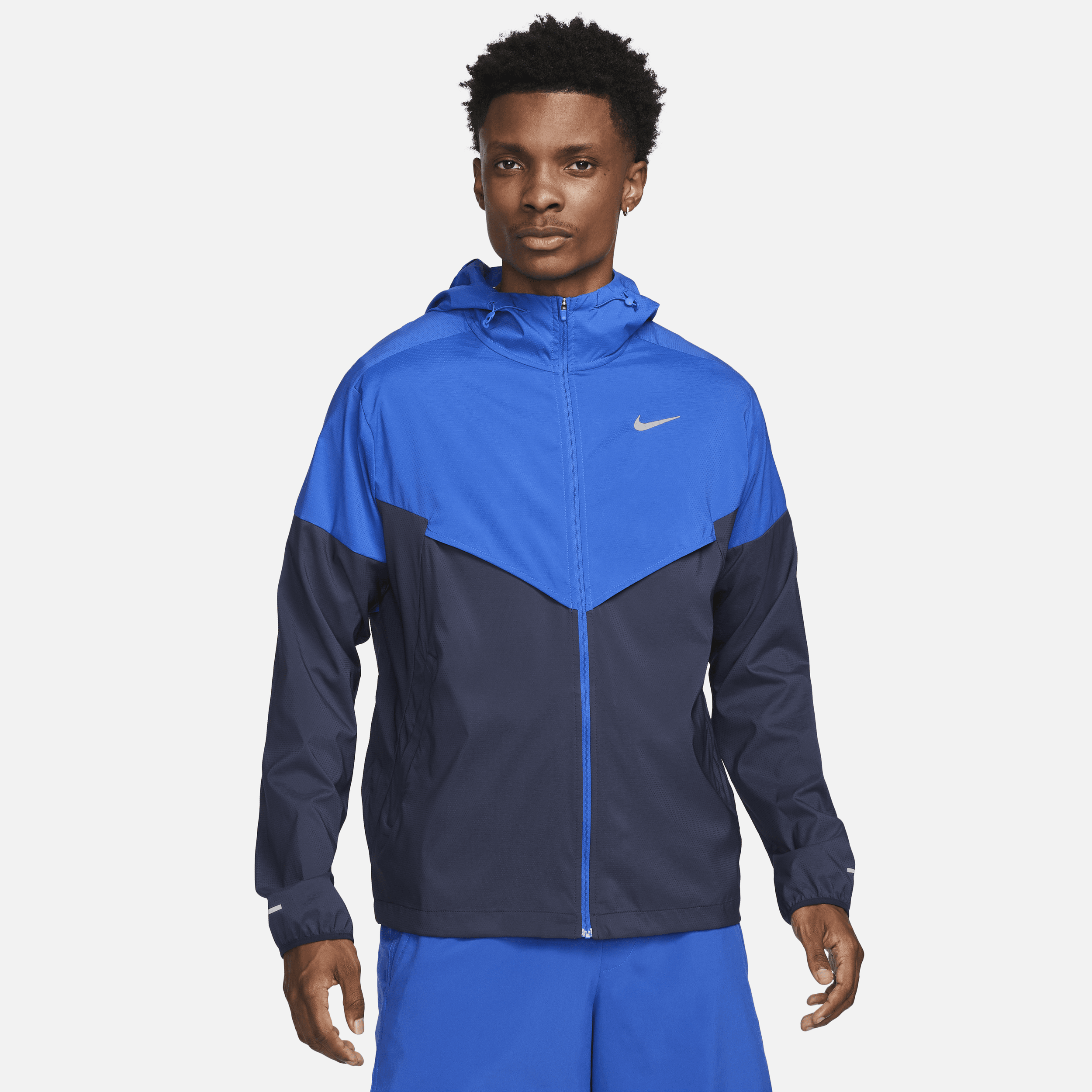 Shop Nike Men's Windrunner Repel Running Jacket In Blue
