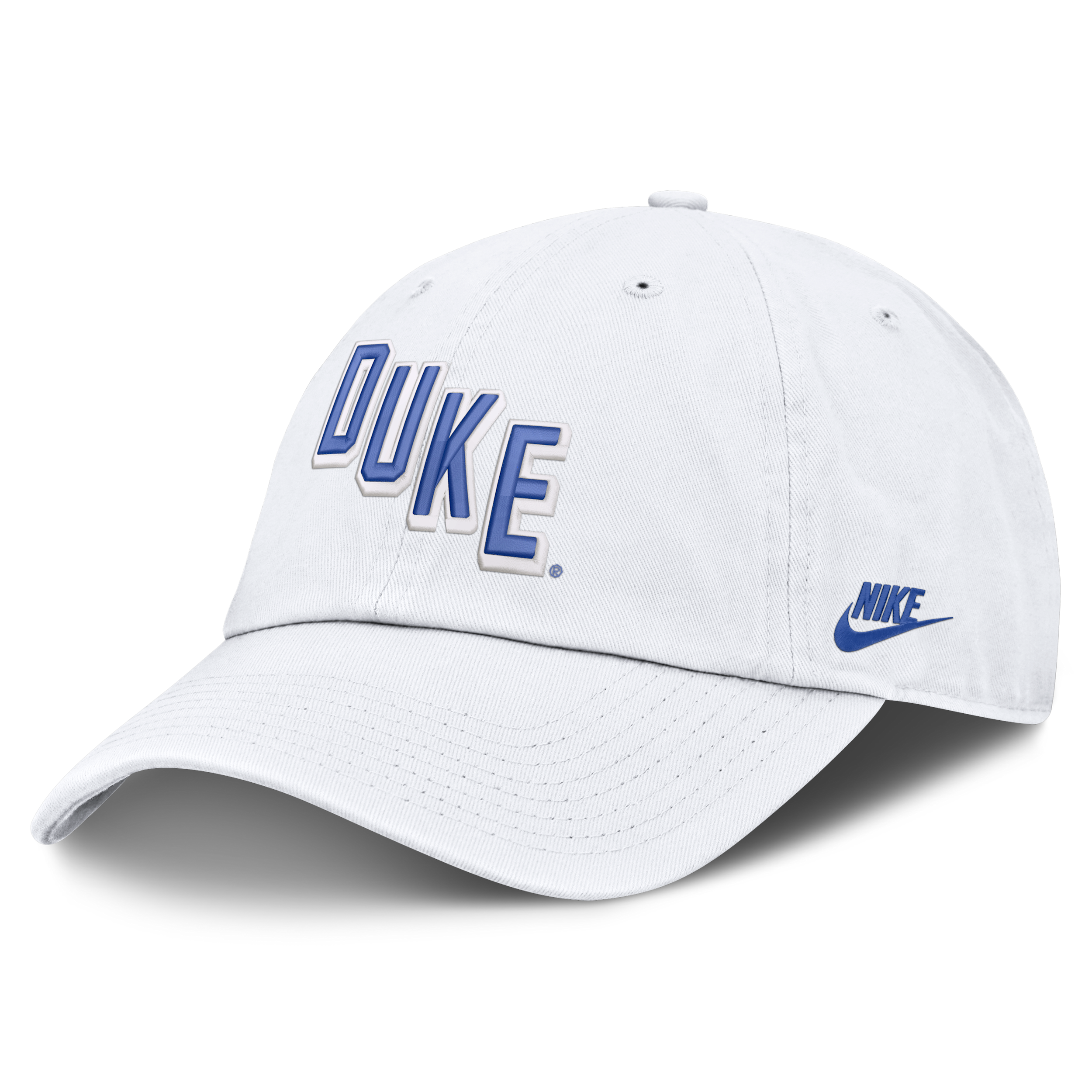 Duke Natural Club Nike Men's College Adjustable Hat in White | NC0110ADUV-EYR