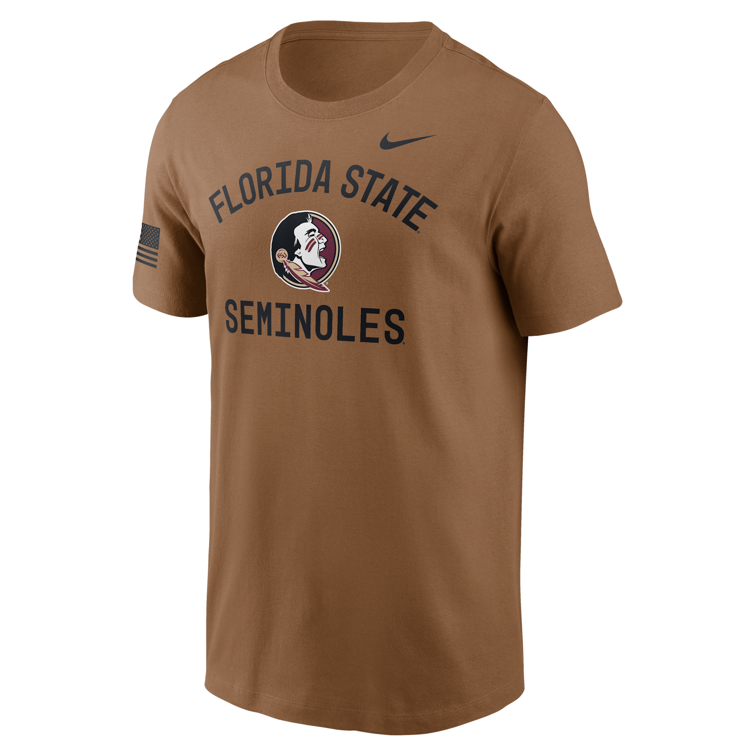 Nike Men's Florida State University Military Appreciation School Arch Over Primary Logo Graphic T-shirt