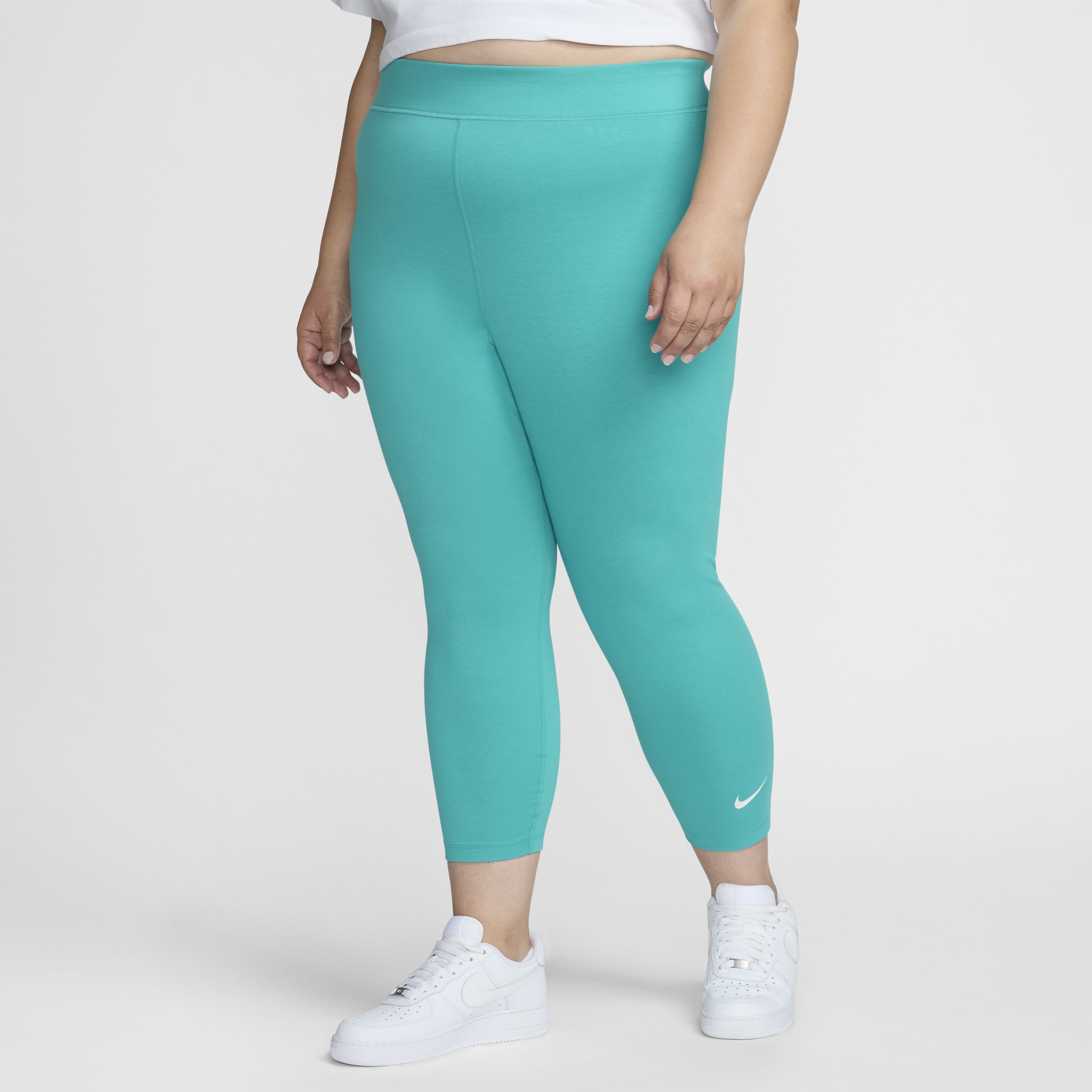 Shop Nike Women's  Sportswear Classic High-waisted 7/8 Leggings (plus Size) In Green