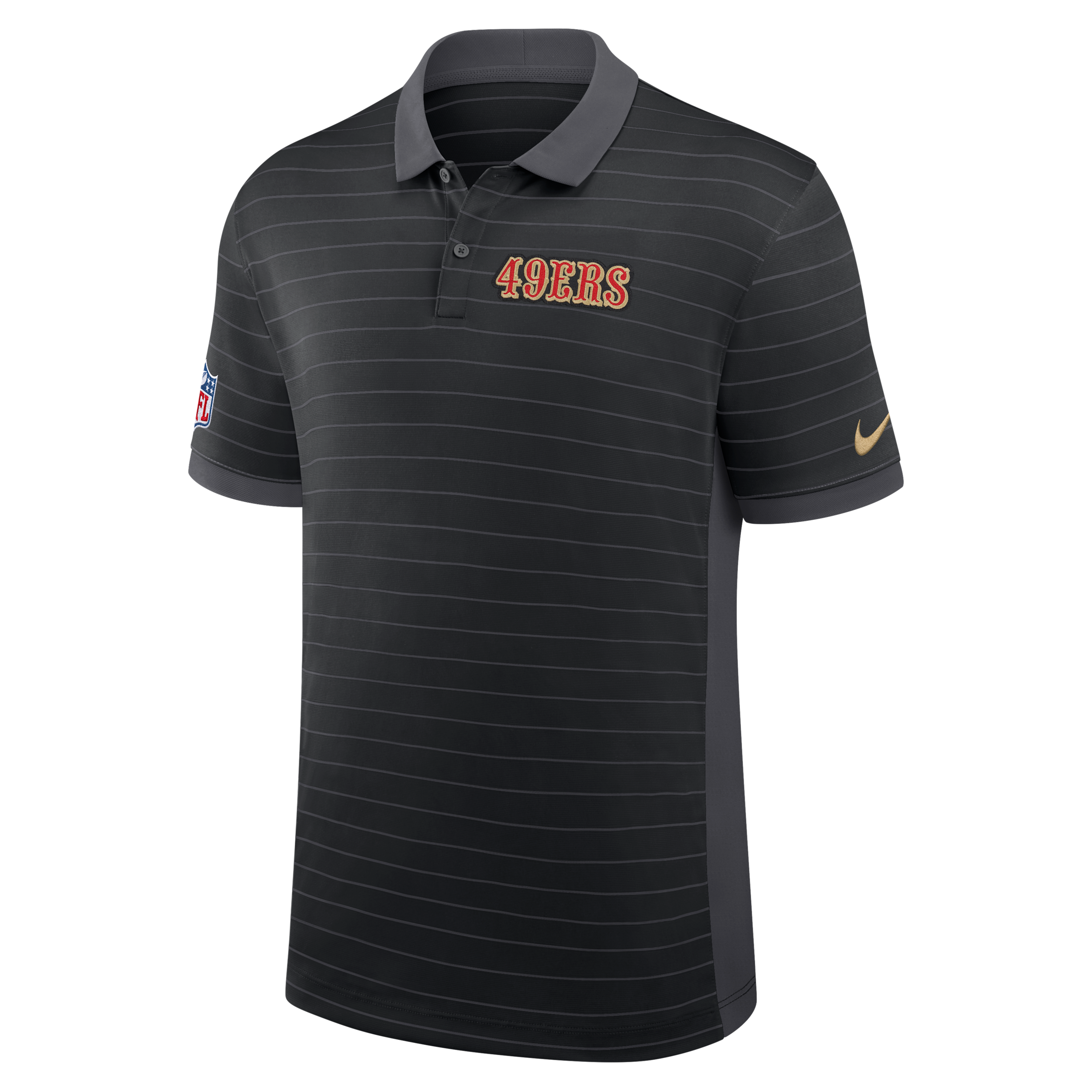 Nike Men's Black San Francisco 49ers 2025 Rivalries Collection Sideline Victory Striped Dri-fit Polo Shirt - Black