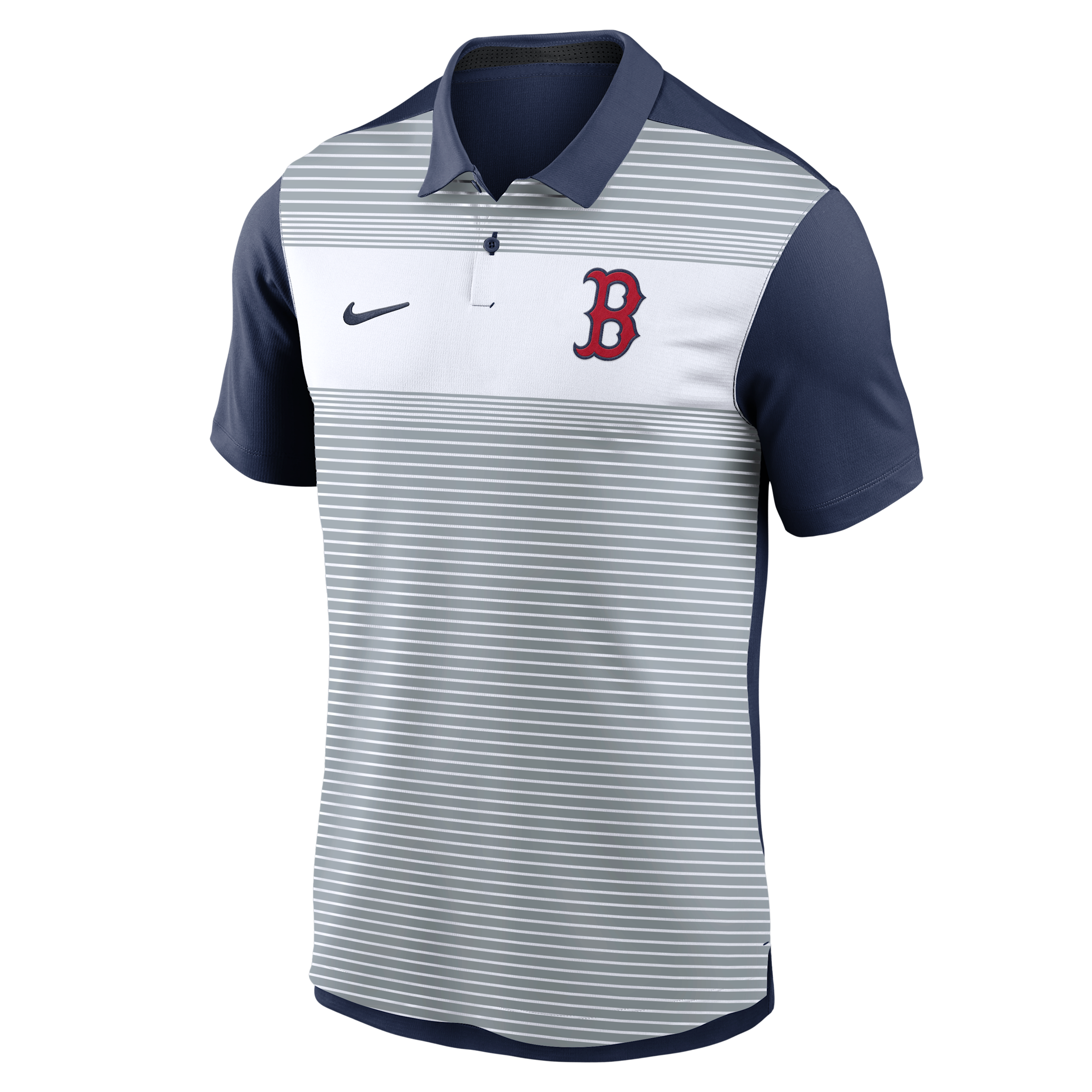 Nike Boston Red Sox Striped Vapor Polo Men's Dri-fit Mlb Polo In White