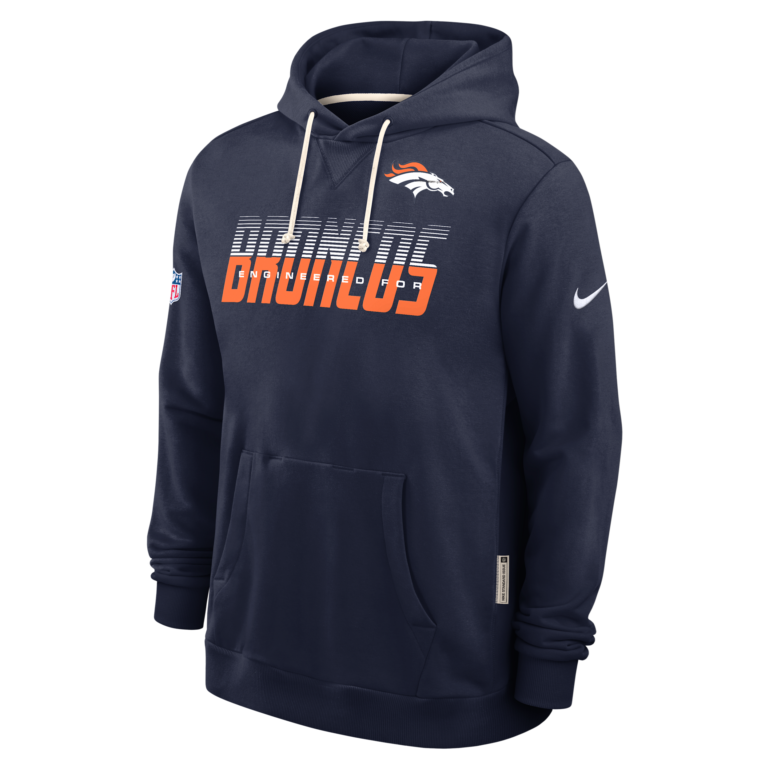 Denver Broncos Sideline Standard Issue Nike Men's Dri-FIT NFL Pullover Hoodie in Blue | 03AZ41S8W-SX8