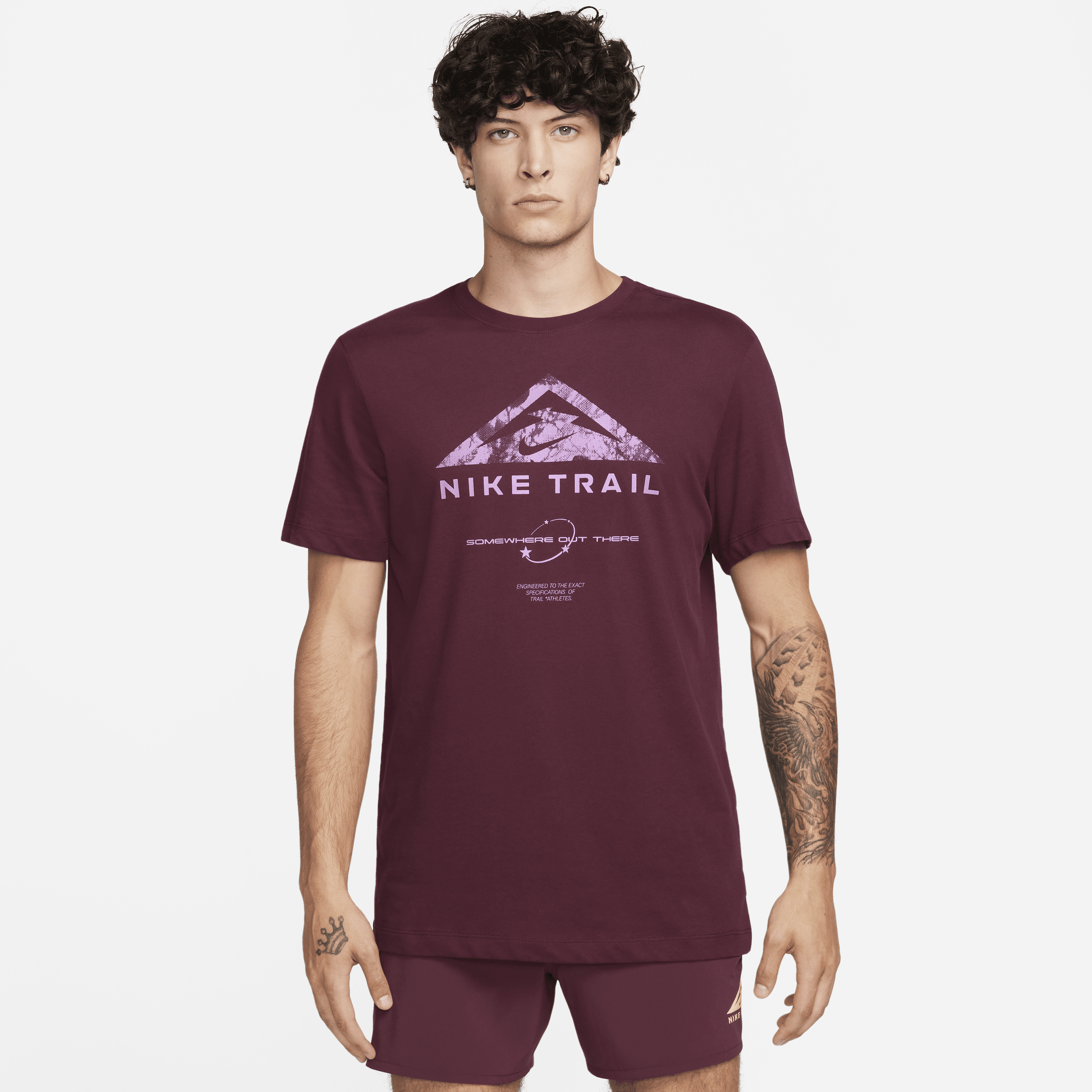 Nike Men's Dri-fit Trail Trail Running T-shirt In Red